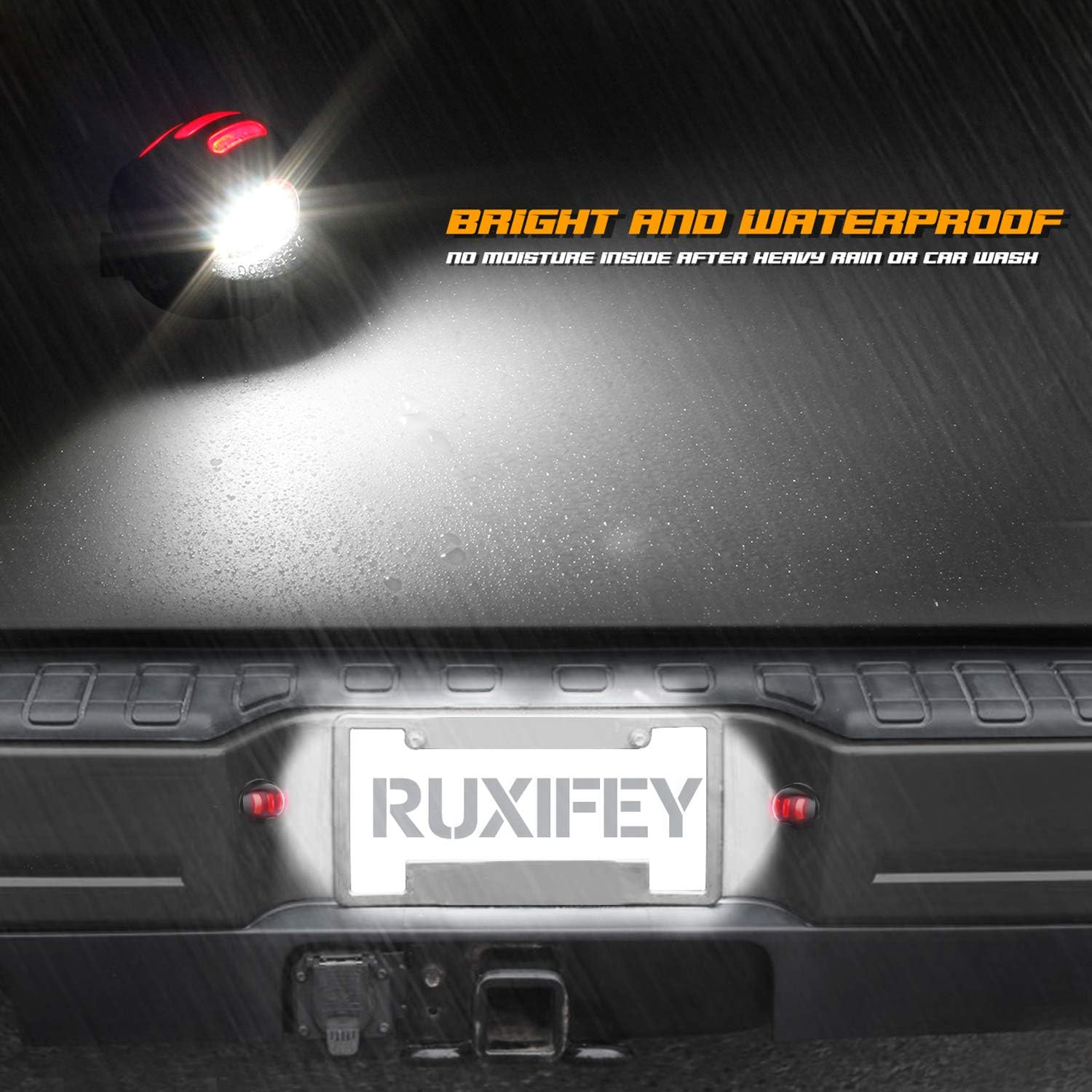 Ruxifey Led License Plate Lights With Red Oled Neon Tube Compatible With Ford F150 F250 F350 F450 F550 Superduty Ranger Explorer