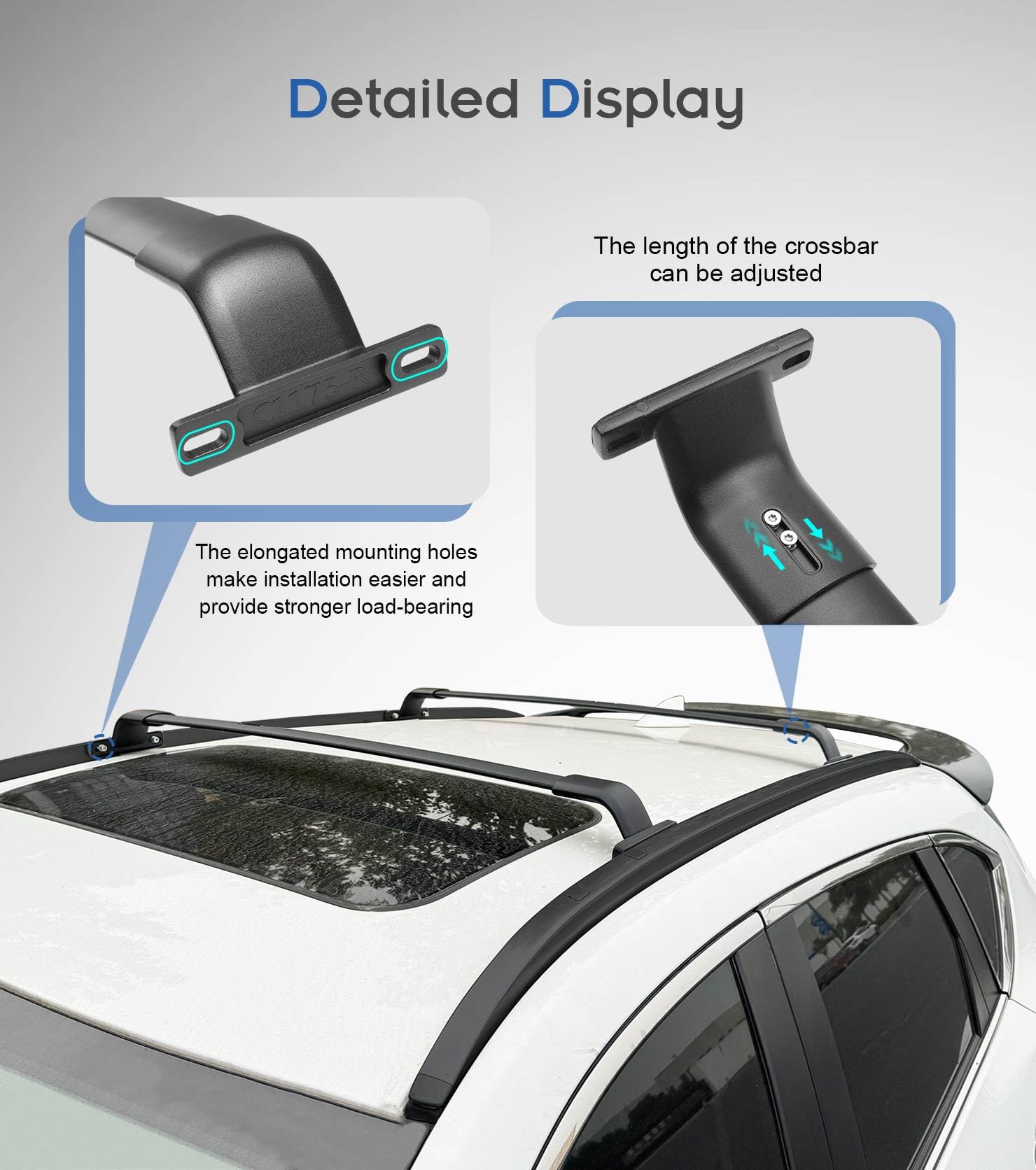 SNIXWOO Roof Racks for Mazda CX-5 (2017-2025) - 220 LBS Capacity, Aluminum Alloy, Includes 2 Cross Bars & 2 Side Rails