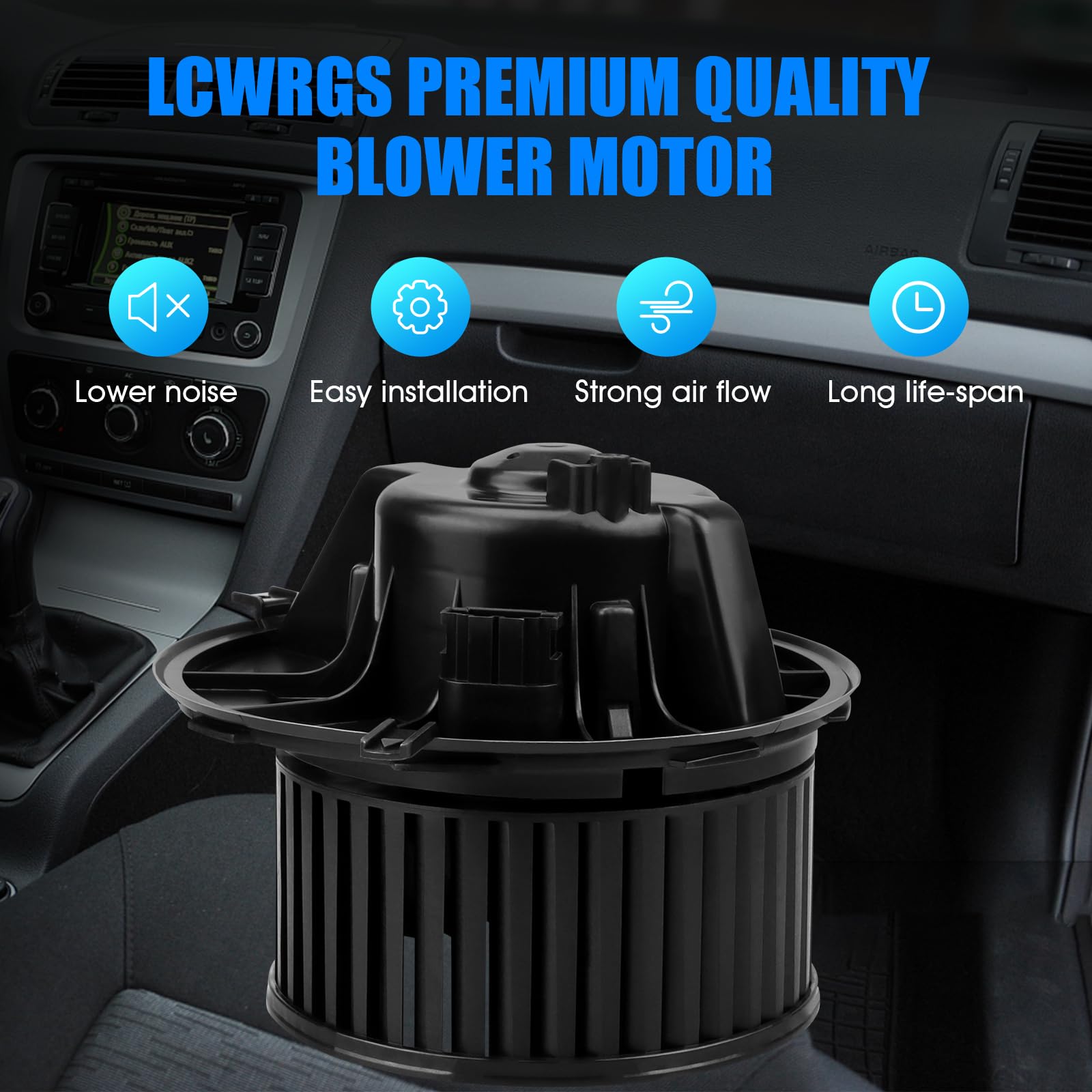 LCWRGS HVAC Heater Blower Motor Fan for 2005-2014 VW Jetta, Tiguan, Passat, Rabbit, CC, Eos, GTI, Golf - Model 156