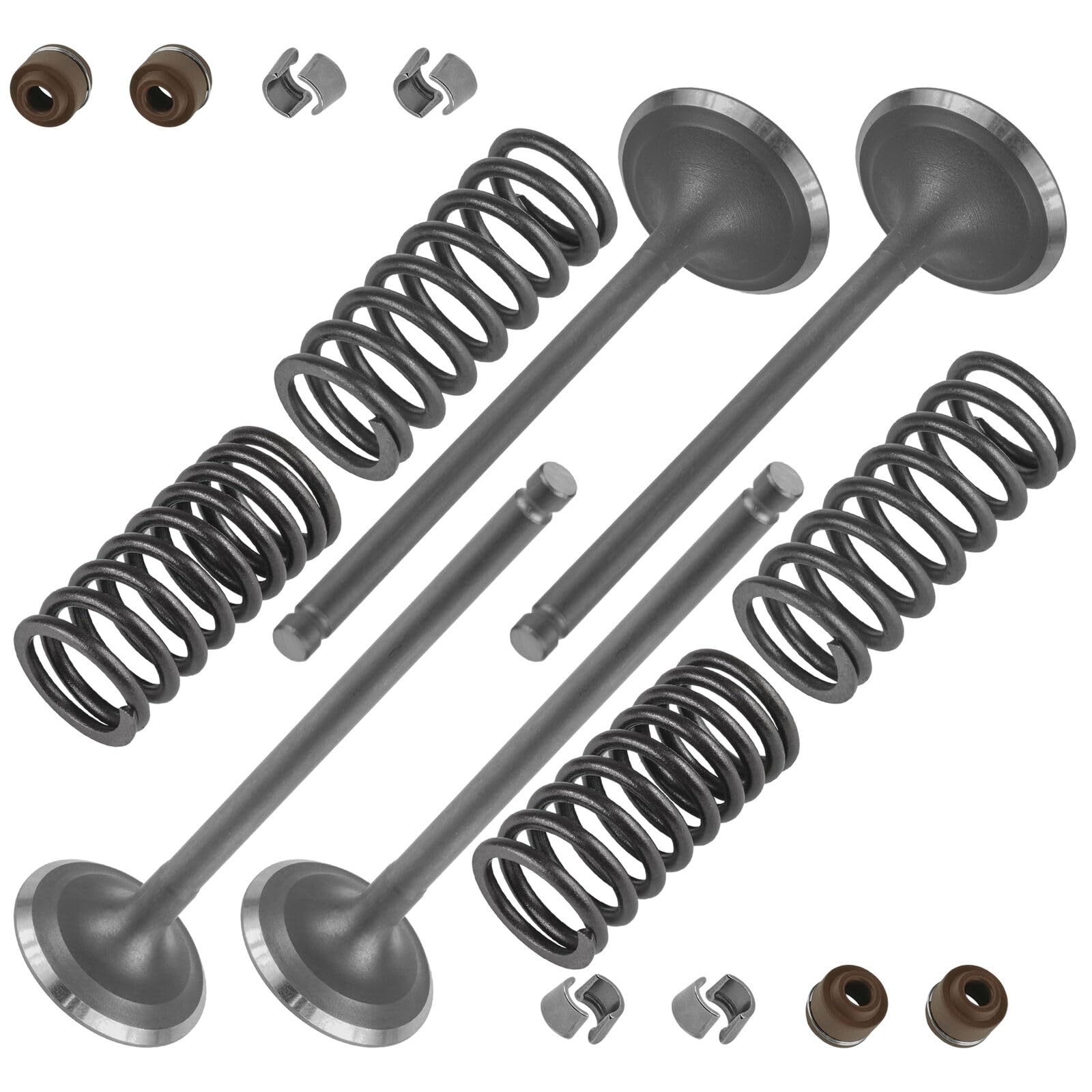 Caltric Intake and Exhaust Valve Kit Compatible with Honda Foreman Rubicon 500 TRX500 2001-2009 2011-2014 14711-HN2-000 14721-HN