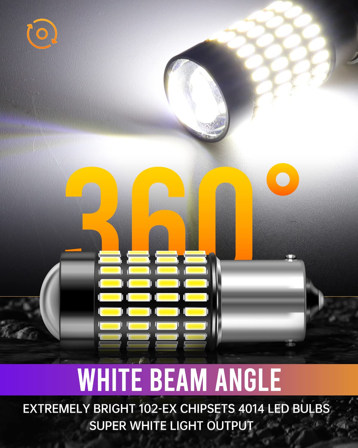 LUYED 1156 1141 LED Bulbs, 3400 Lumens, Xenon White, Pack of 2, Aluminum - Bright Backup/Reverse Tail Lights