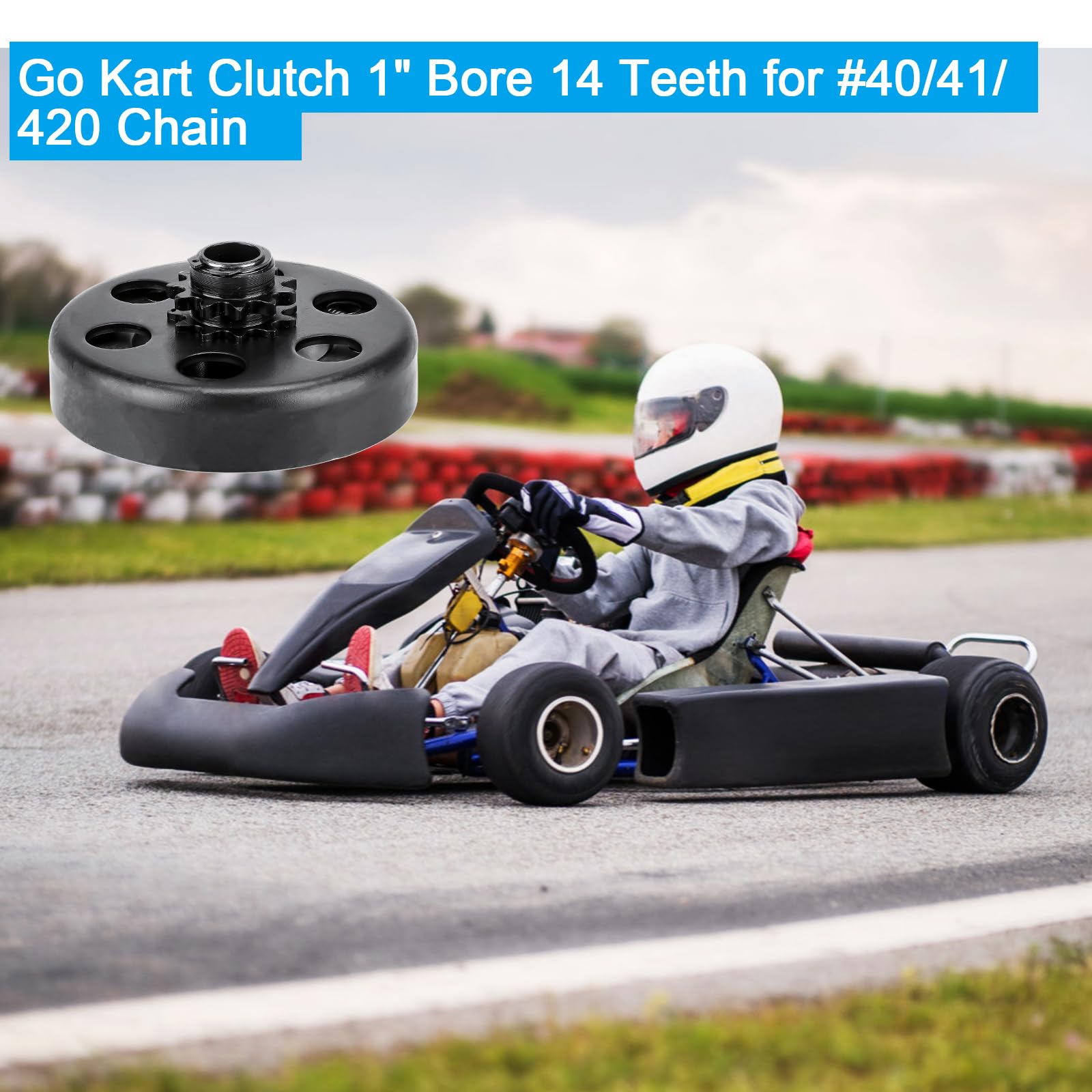 Youxmoto Go Kart Clutch 1'' Bore 14 Tooth With #40/41/420 Chain Predator 212 Centrifugal Clutch 14T For Go Kart Minibike And Fun