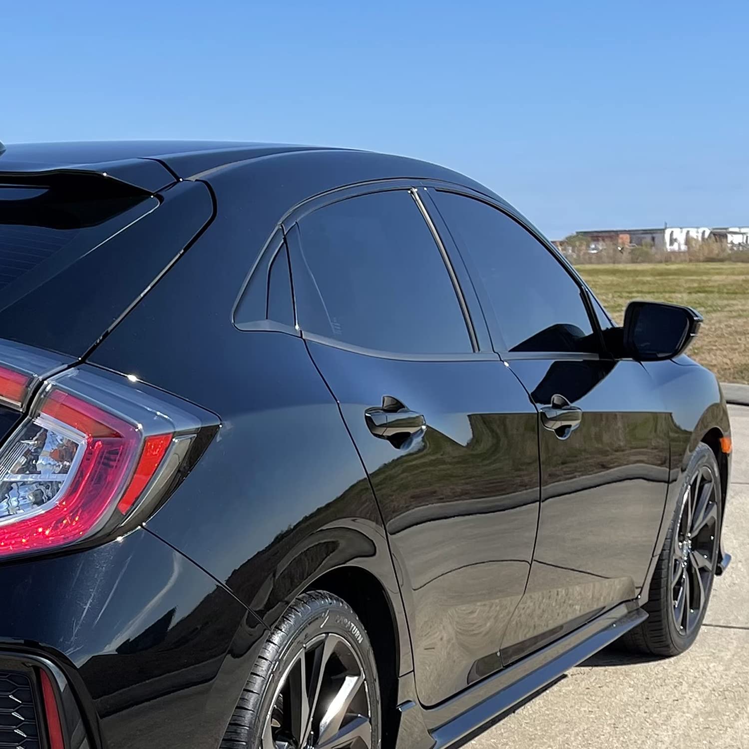 SlickMod Chrome Delete Vinyl Overlay for 2016-2021 Honda Civic Hatchback - Satin Black