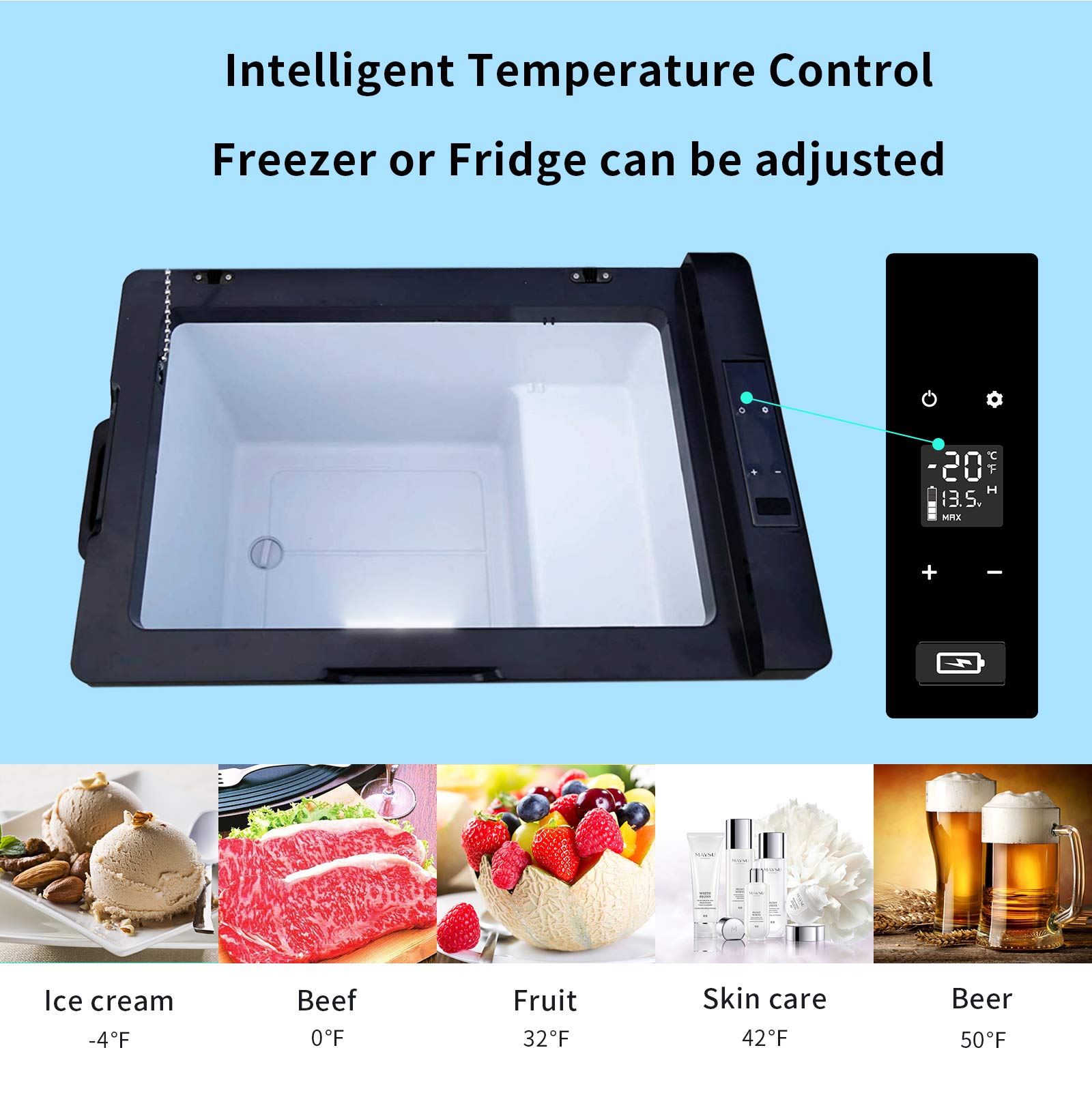 Alpicool C30 Portable Car Freezer - 32 Quart 12V Refrigerator for RV, Truck, Camping - Fast Cooling, 100-240V AC, 30 Liter