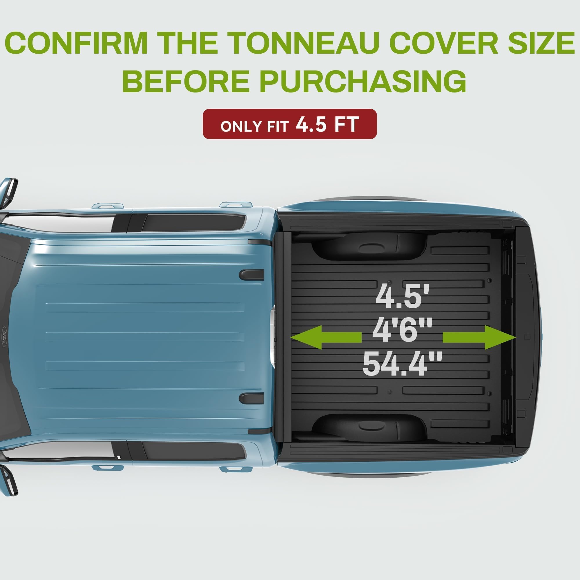 AUTOSAVER88 Soft Roll Up Tonneau Cover for 2022-2025 Ford Maverick, 4.5ft Bed, Black, PVC Material, Model MAAUT0008249