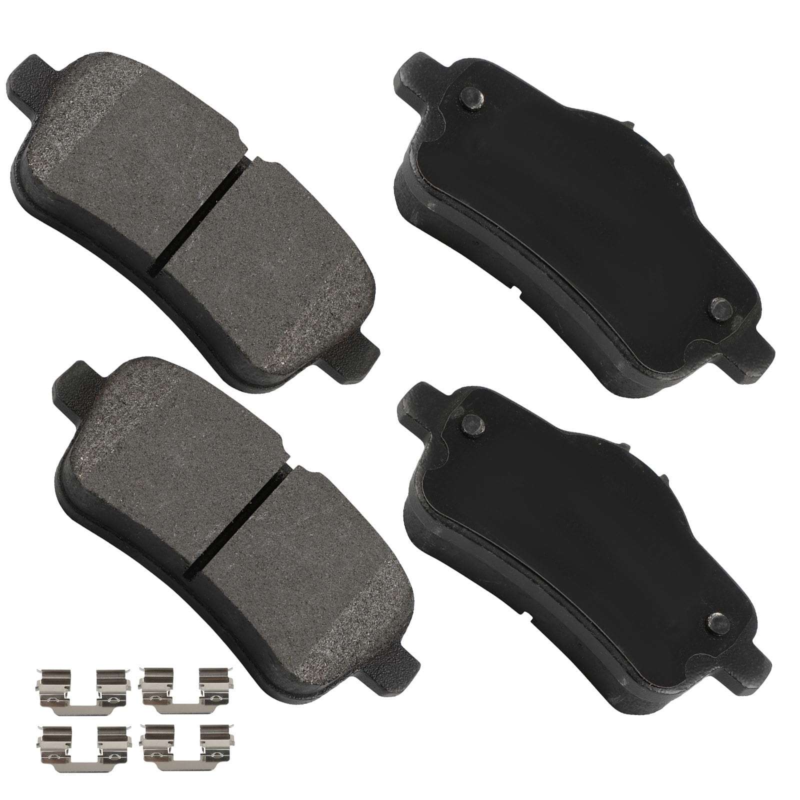 Cciyu D1630 Rear Semi-Metal Disc Brake Pads Set W/Hardware Fit For Mercedes-Benz For Cla45 Amg/For Gl350/For Gl450/For Gl550/For