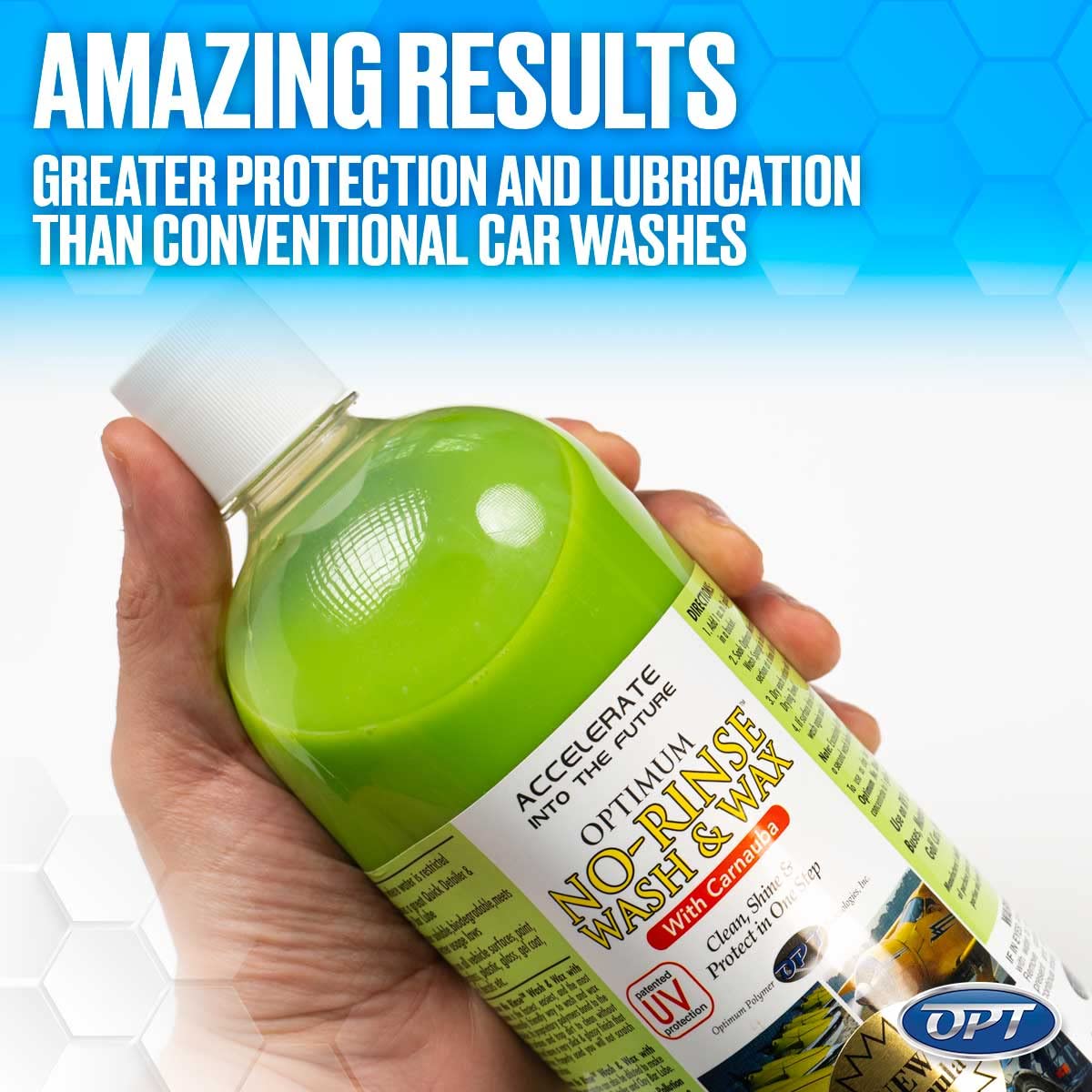 Optimum No Rinse Wash & Wax - 8 Oz. Bottle, Exterior Car Cleaner Wax, Optimum Rinseless Car Wash System, Pro Car Care Products,