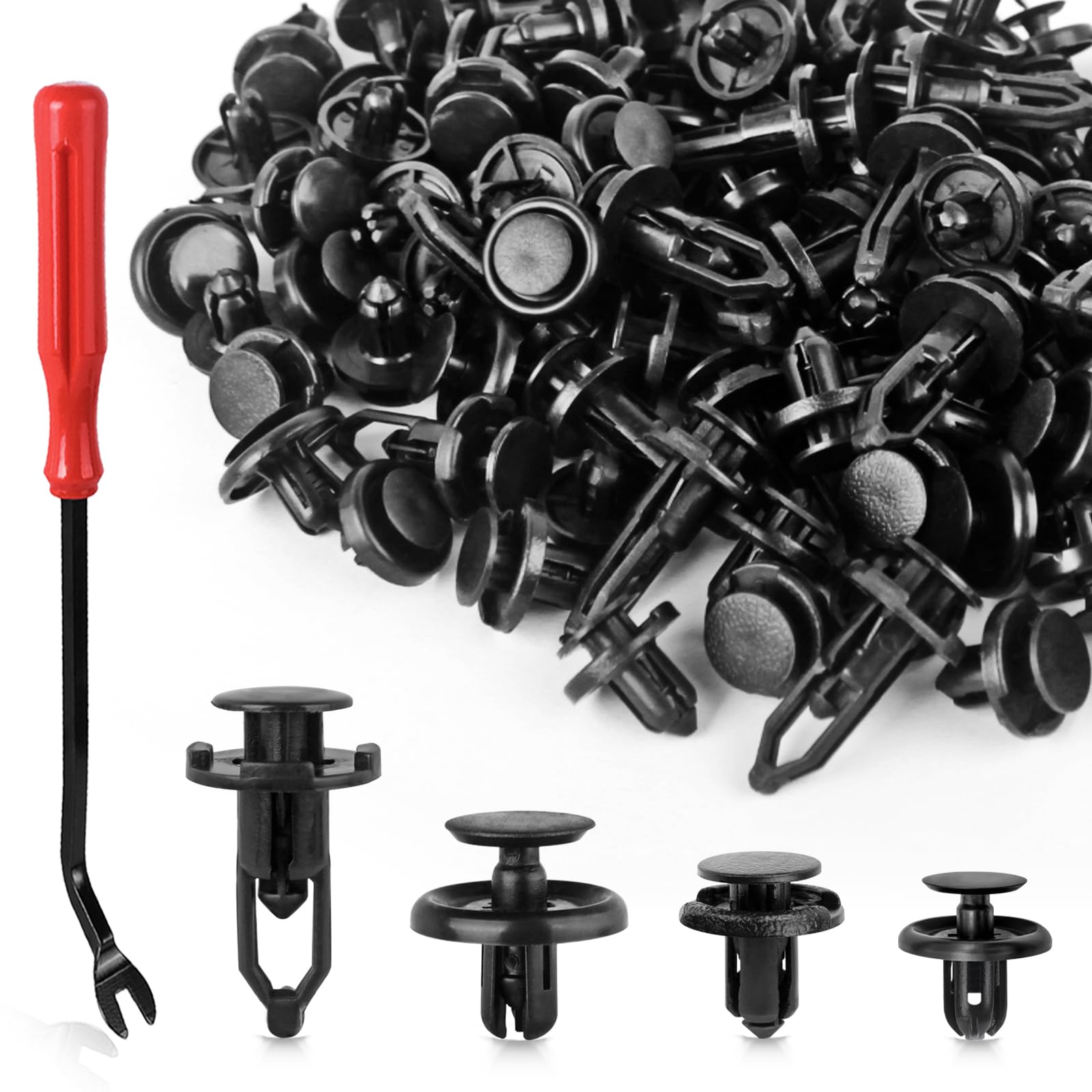 Xislet 120Pcs 6Mm 7Mm 8Mm 9Mm Plastic Rivets Compatible With Toyota Push Type Retainer 90467-10183, Engine Under Cover Fasteners