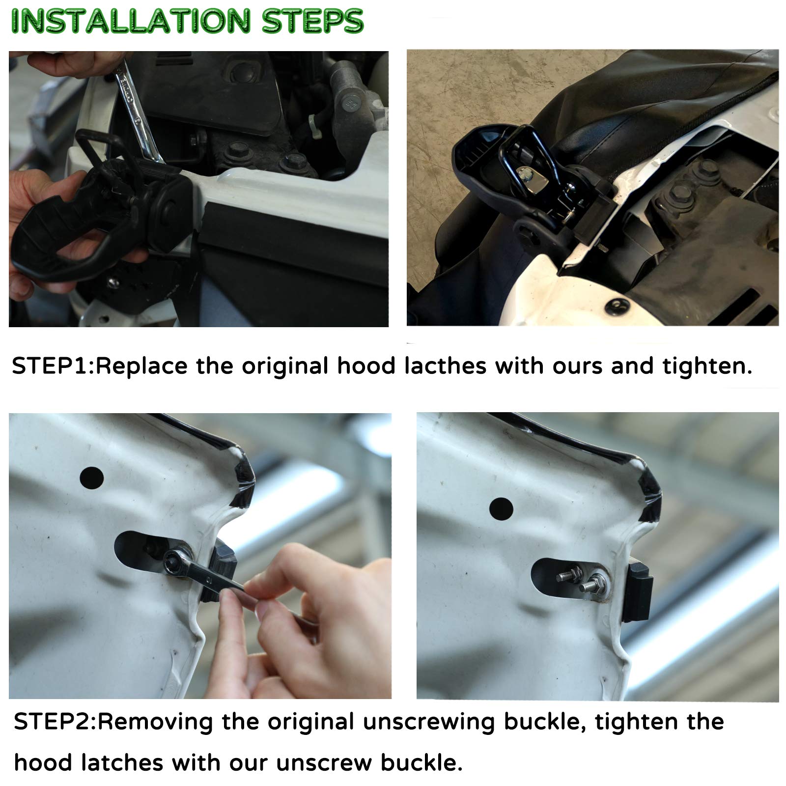 Hood Latches For 2025 2024 2023 2022 2021 2020 2019 2018 Jeep Wrangler Jl Jeep Gladiator Jt Anti-Theft Hood Lock Catch Latches Accessories 2Door 4Door 2Pcs