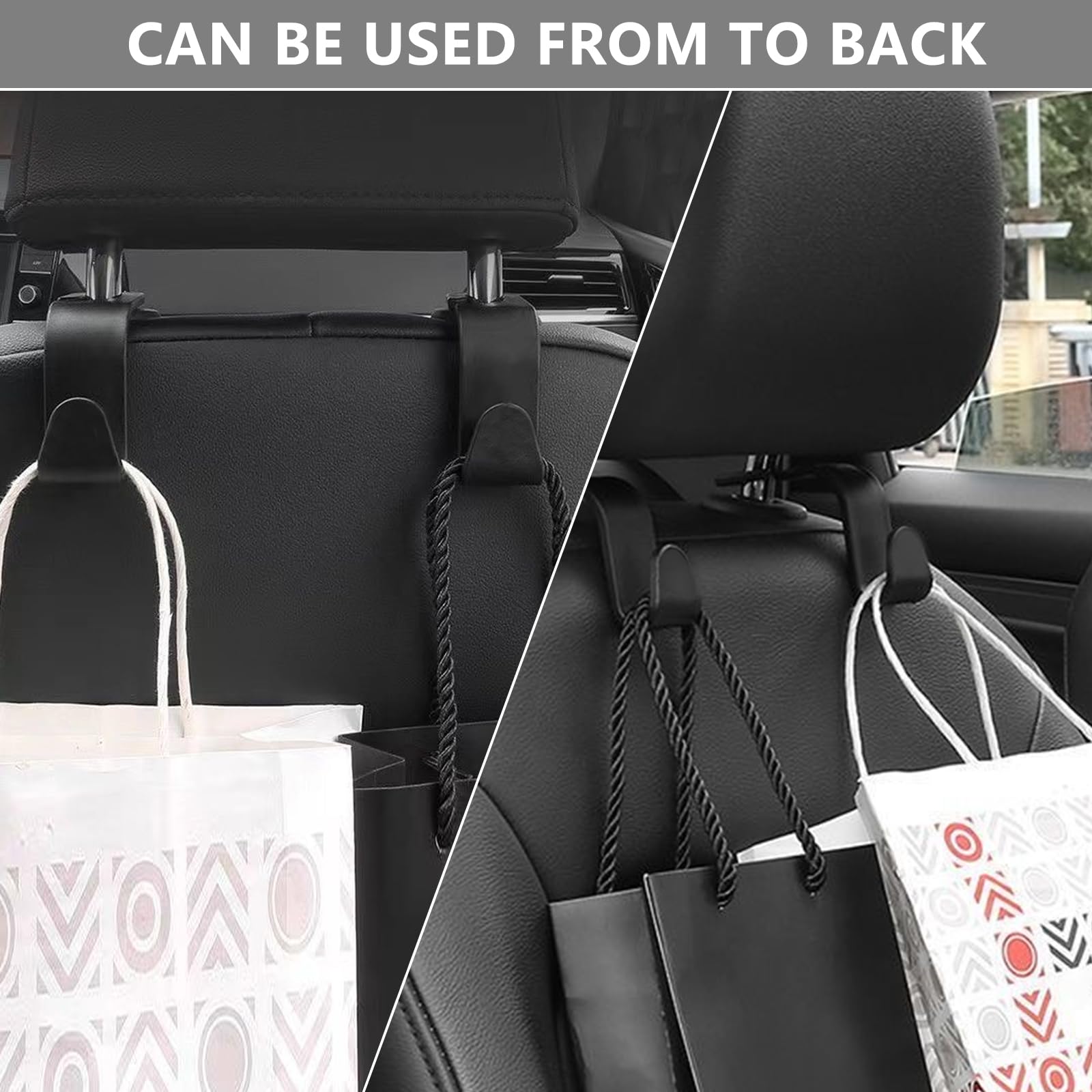 Dtdnzkn 8-Pack Car Seat Back Storage Hook, Auto Seat Hook Hangers Storage Organizer Interior Accessories For Purse Coats Umbrell