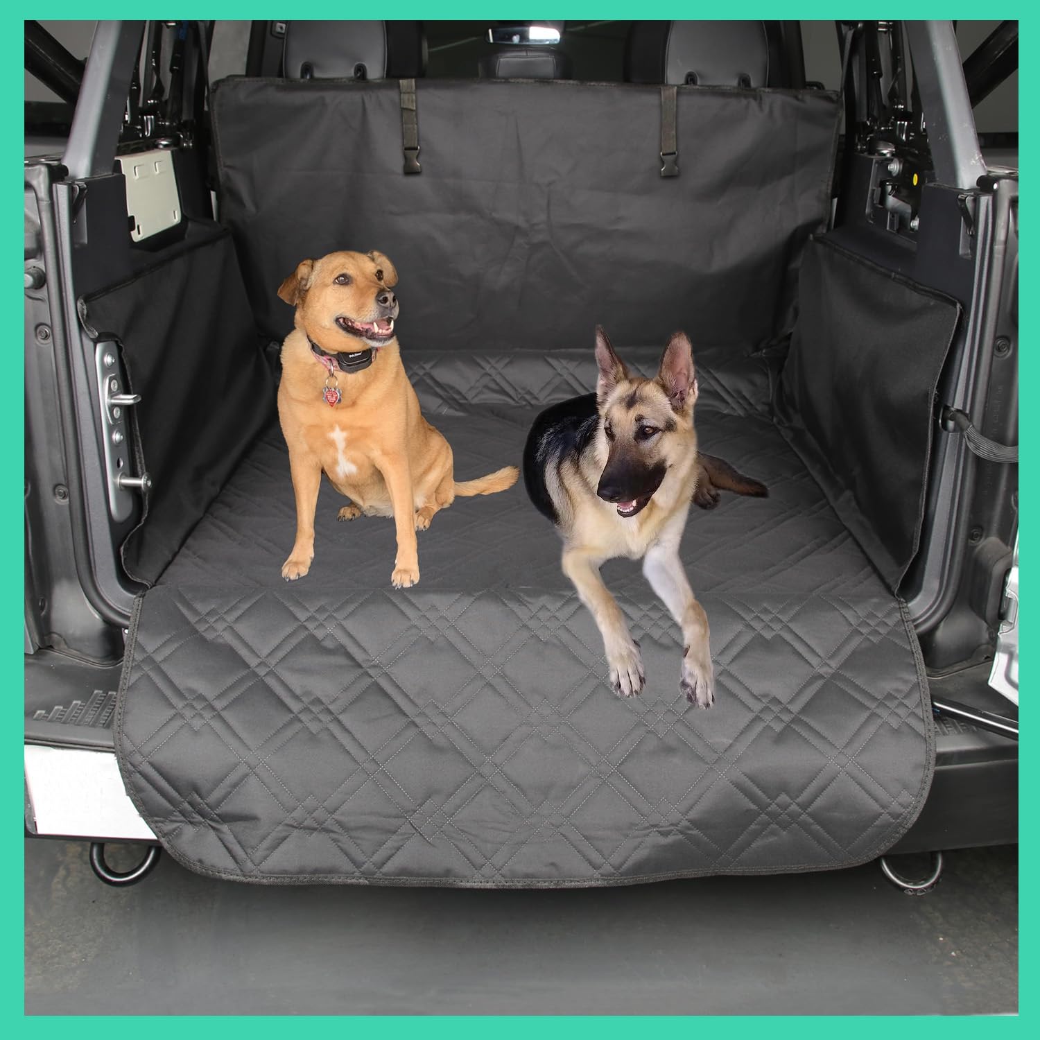Anmosvo For Ford Bronco Dog Cargo Liner 2024 - Waterproof Anti-Scratch & Anti-Slip Pet Trunk Cover With Side Flaps And Bumper Pr