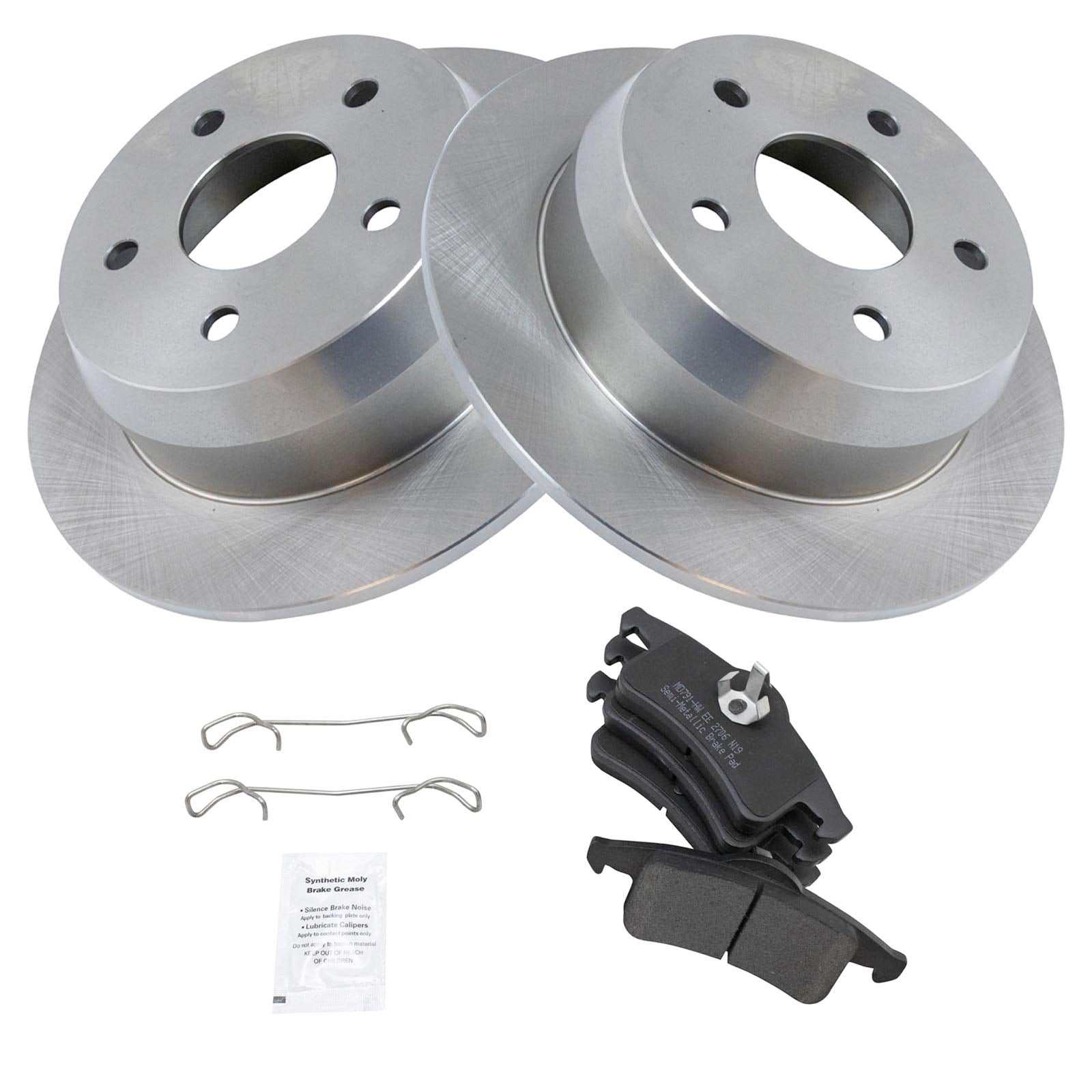 Trq Rear Brake Pad & Rotor Kit Brake Pads Brake Rotor Semi-Metallic Compatible With 1999-2004 Jeep Grand Cherokee