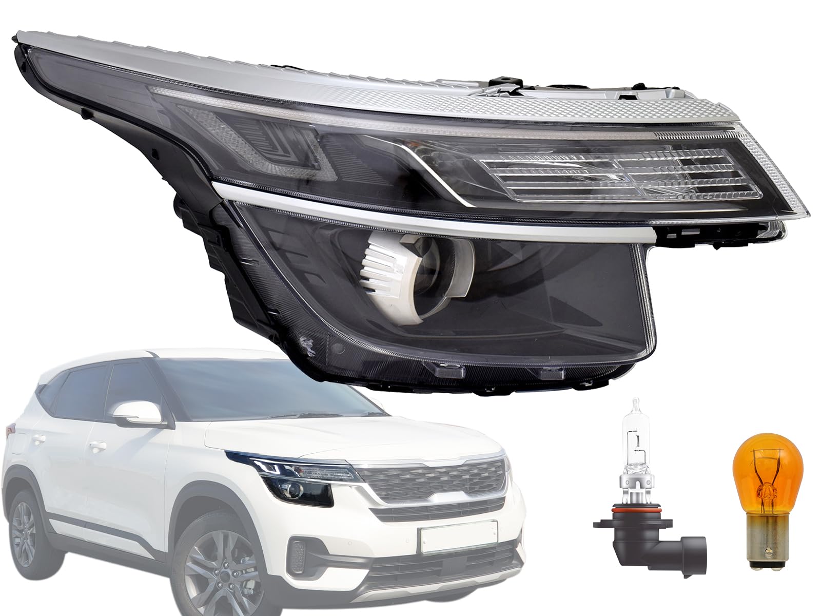 Auto Parts Avenue APA Replacement Head Lamp for 2021 2022 2023 Seltos S EX Nightfall Model Passenger Right Side KI2503247 92102Q