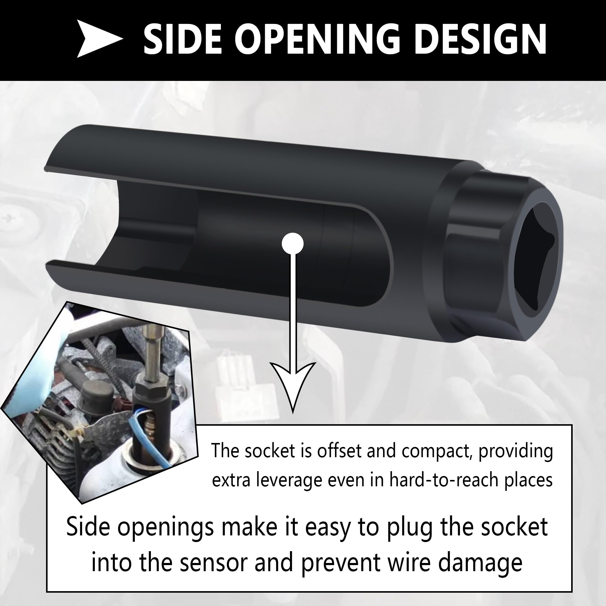 Oxygen Sensor Socket,7/8 inch O2 Sensor Socket for Automotive Replacement Oxygen Sensors,Opening Size 0.65'' O2 Sensor Removal T