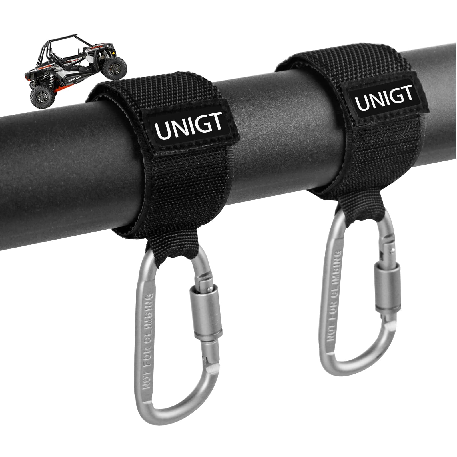 UNIGT 2 Pack UTV Hook for Hanging Headsets, Helmet and Goggles, Multipurpose Carabiners for Electric Scooter Owner Fits 1.5-2.0'