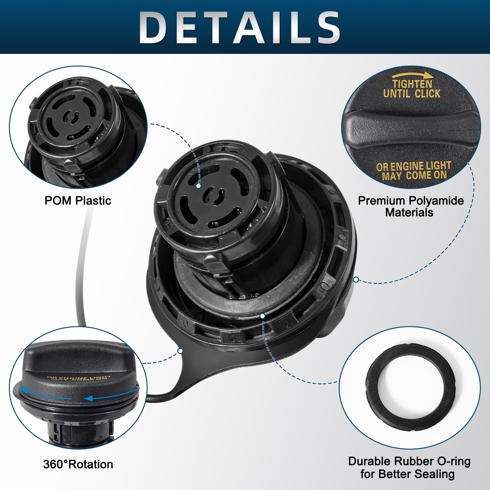 Fuel Tank Cap Gas Cap Compatible with Lincoln Ford Mercury, 1999-2004, 1997 Ford Mustang,1998-2003 Ranger, 2000-2005 Lincoln LS,