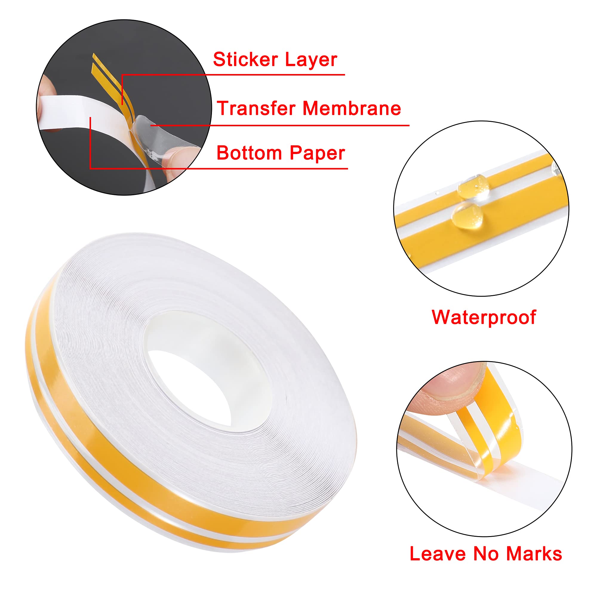 Tomall 32Ft (9.8M) Stripe Stickers For Car Hood Body Side Auto Racing Sport Pinstripe Tape Stripe Decals For Car Bumper Skirt Ro