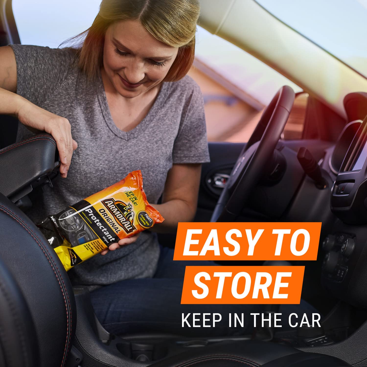 Armor All Original Protectant Wipes , Interior Car Cleaning Wipes With Uv Protection Against Cracking And Fading, 20 Count