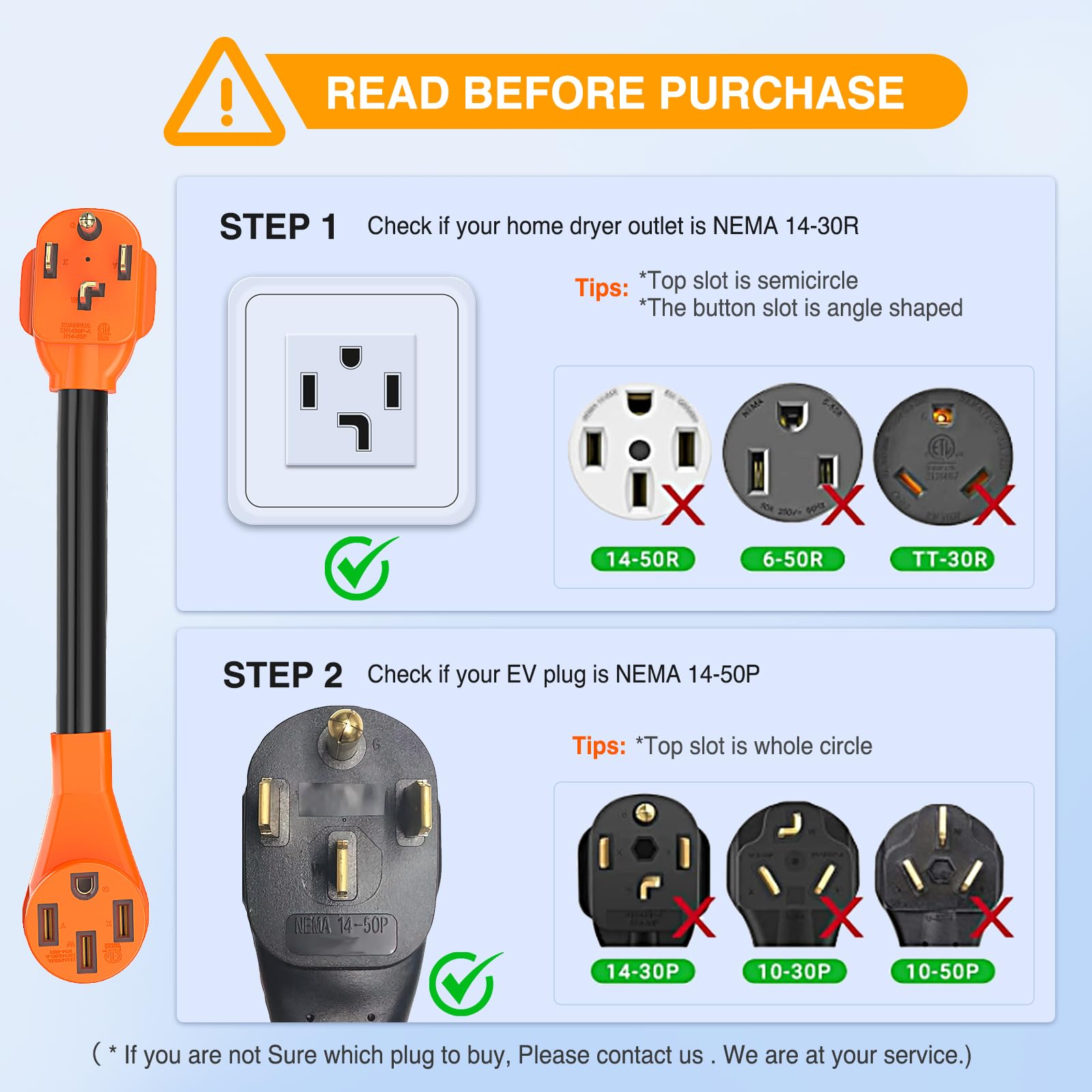 Nilight Ev Adapter Cord 30 Amp To 50 Amp 4 Prong Pure Copper New Dryer Outlet To Ev Plug Conversion Heavy Duty 10 Gauge Wire Nem