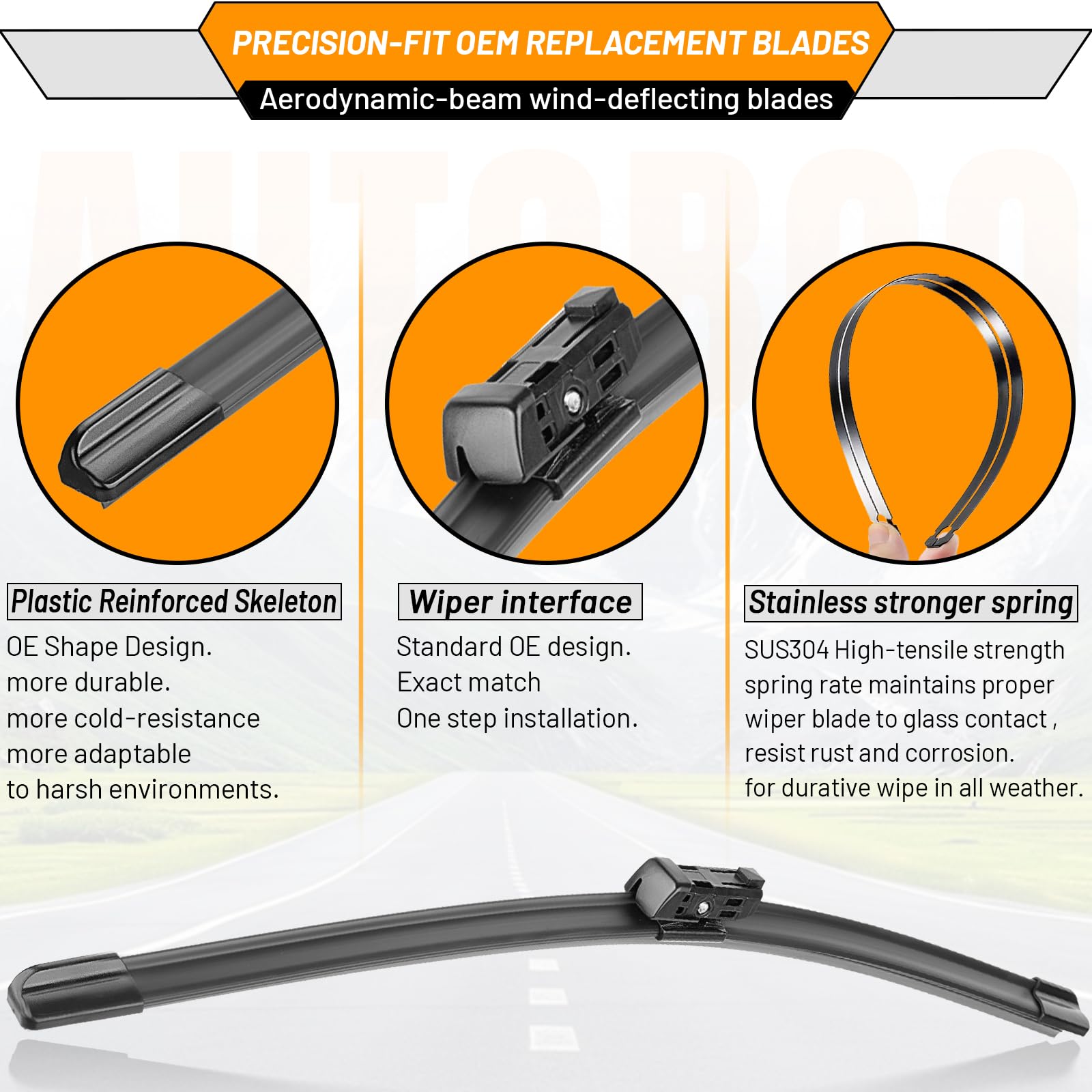 OEM Windshield Wiper Blade Replacement for VW Volkswagen Jetta CC Passat 2011 2012 2013 2014 2015 2016 2017 2018 2019 -Original