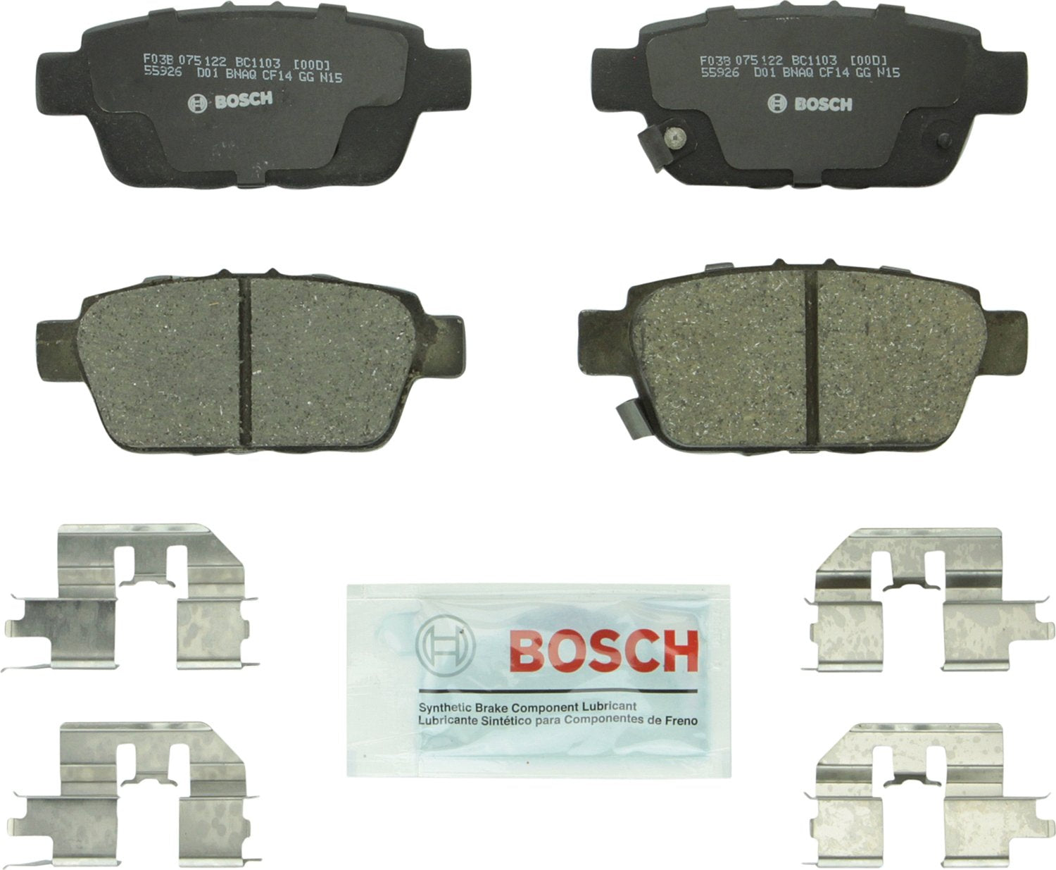 BOSCH BC1103 QuietCast Premium Ceramic Disc Brake Pad Set - Compatible with Select Acura TL; Honda Ridgeline; REAR