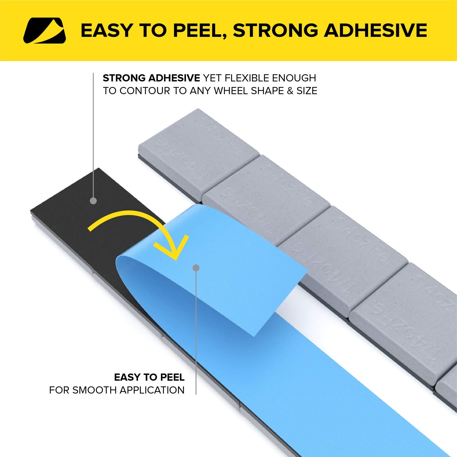 Stancemagic - 0.25Oz 1/4Oz - Gray Adhesive Stick On Wheel Weights, Easy Peel, Low Profile, Zinc Plated Steel Balancing Weights For Cars Bikes Atv Utv, 0.75 Lb Box (12Oz), Contains 48 Pieces