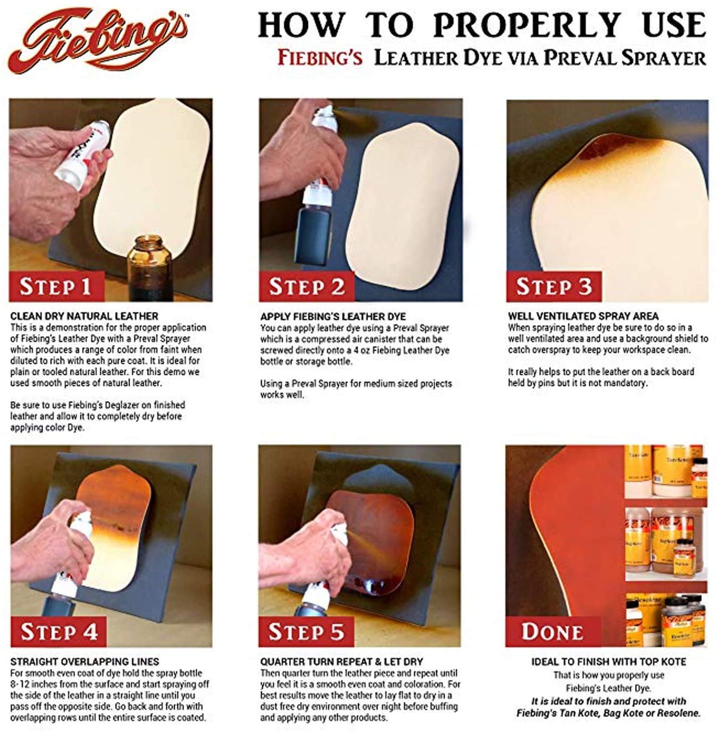 Fiebing'S Leather Dye (4 Fl Oz, Beige) - Alcohol-Based, Penetrating, Permanent Dye For Shoes, Boots, Belts, Bags, Furniture - In