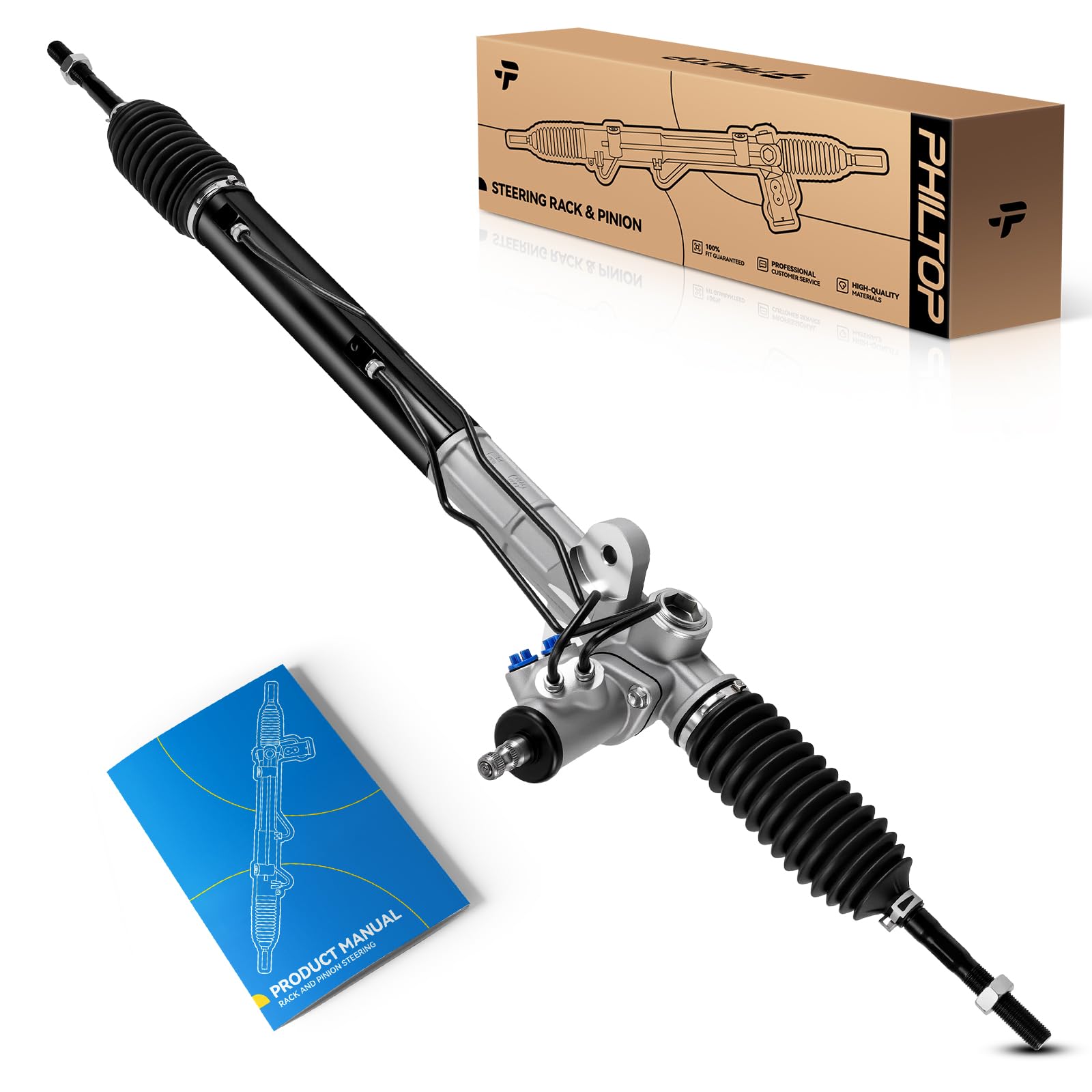 PHILTOP Power Steering Rack and Pinion Compatible with Hyundai Santa Fe 2007 2008 2009 All Models, Hydraulic Rack and Pinion Rep