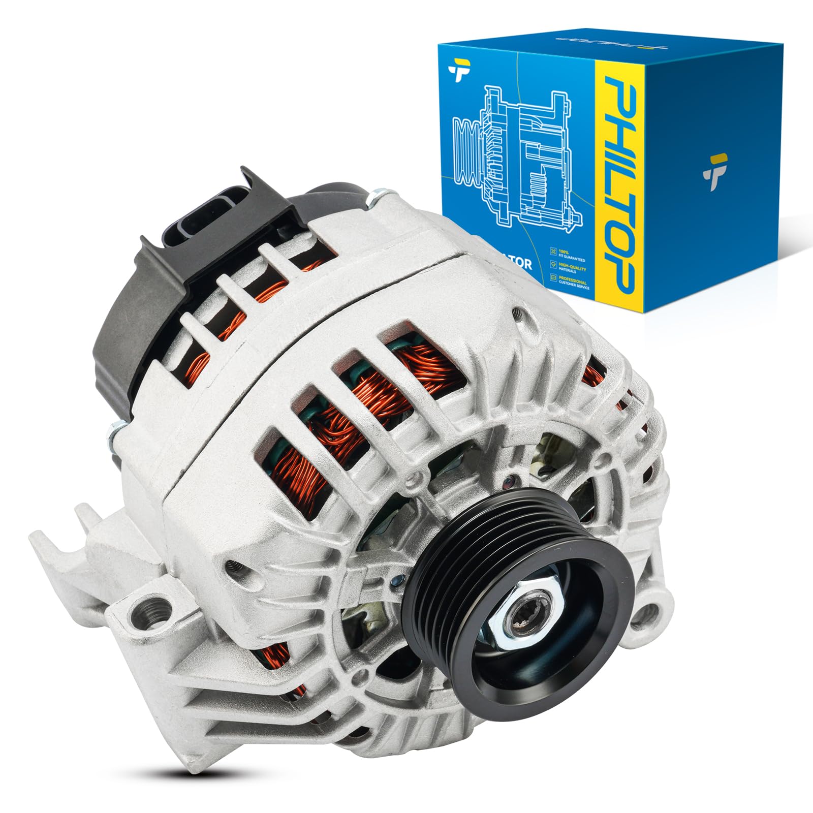 PHILTOP Alternator Compatible with Chevy Uplander 2005 2007-2008 All Model/2006 3.5L 3.9L, Buick Terraza 2005-2007, Pontiac Mont