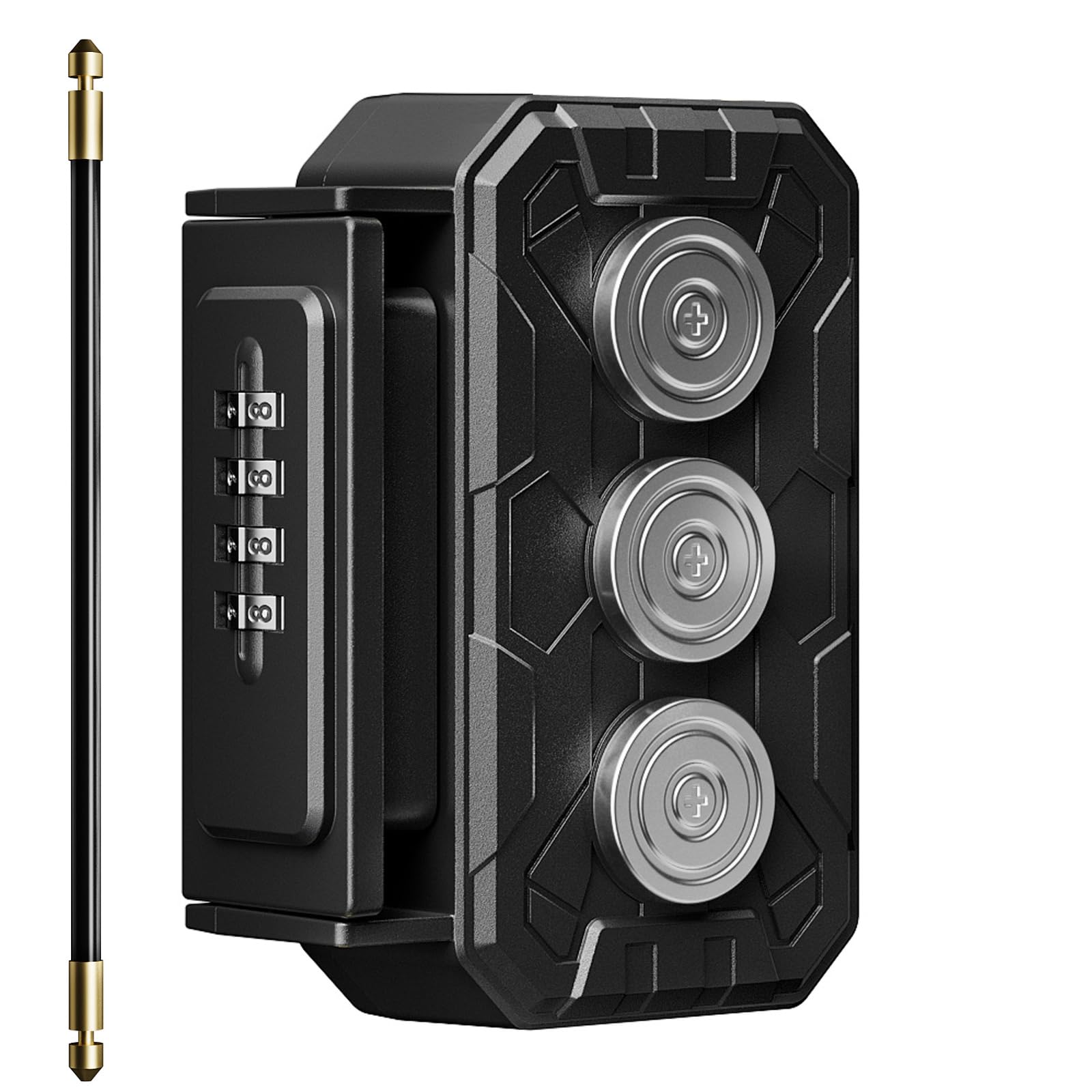 3xN52 Magnetic Key Lock Box,Magnetic Key Holder,Magnet Key Box for Under car,Hide a key with 10000+ Secure Combinations with Str