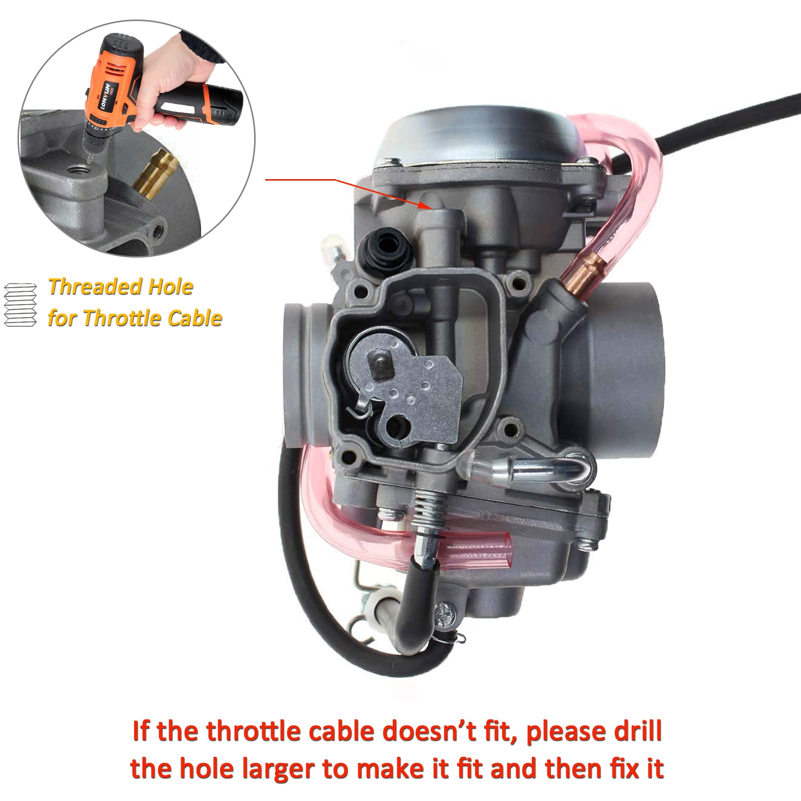 SVKZGFZ Carburetor for Arctic Cat 250/300/400/500 ATV Quad, Model 0470-362, Compatible with 2x2, 2x4,