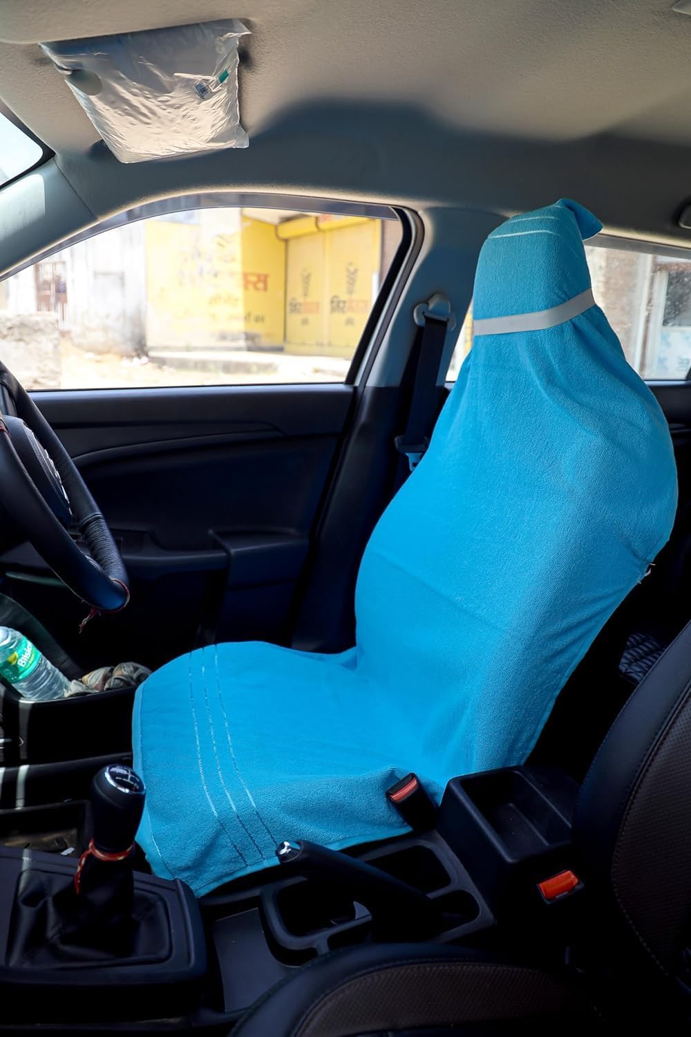 DRYHUG Car Seat Cover Towel, 100% Cotton, Sky Blue, Front Seat, Suitable for All Cars