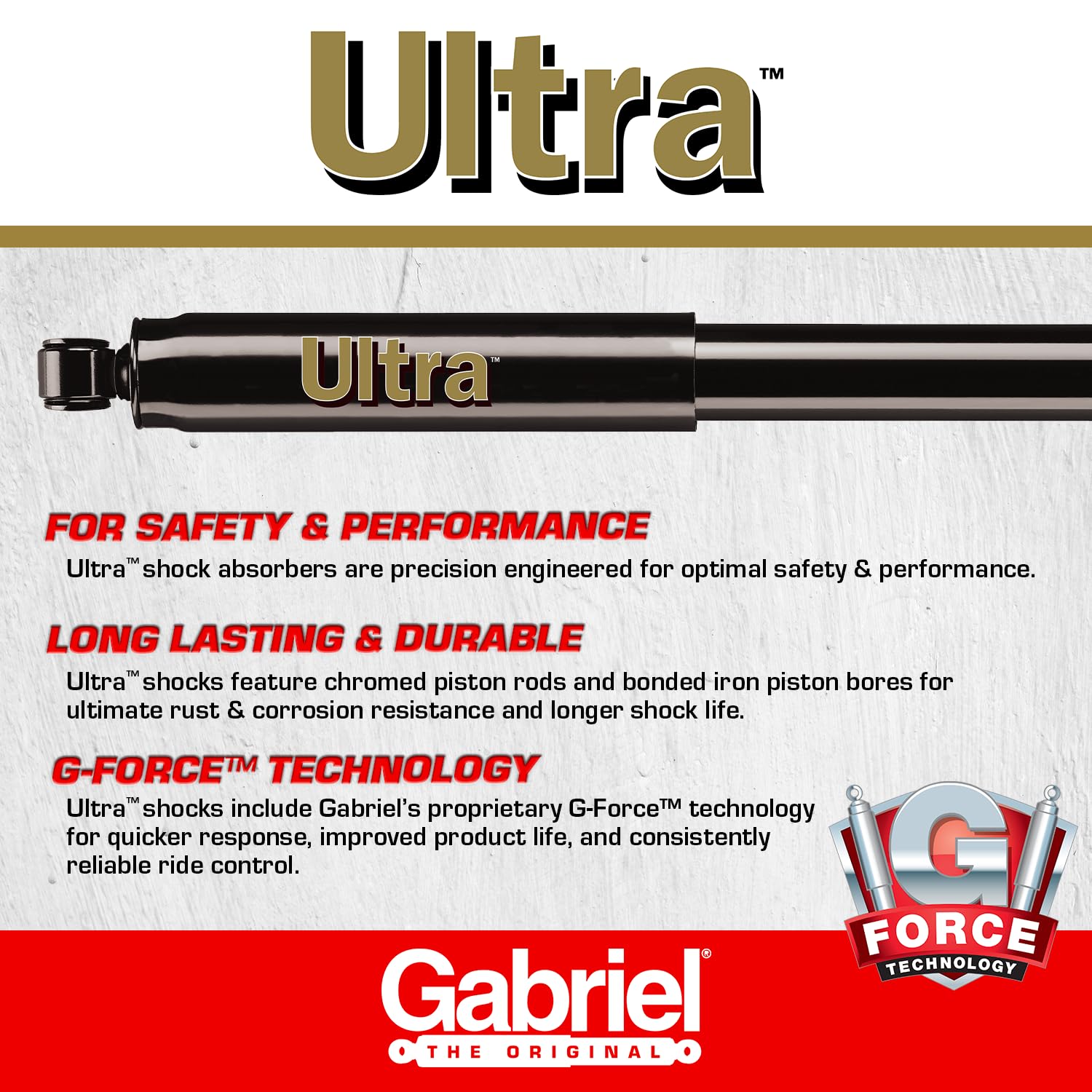 Gabriel 69715 Ultra Rear Shock Absorbers For 84-87 Chevrolet Corvette (1 Pack)