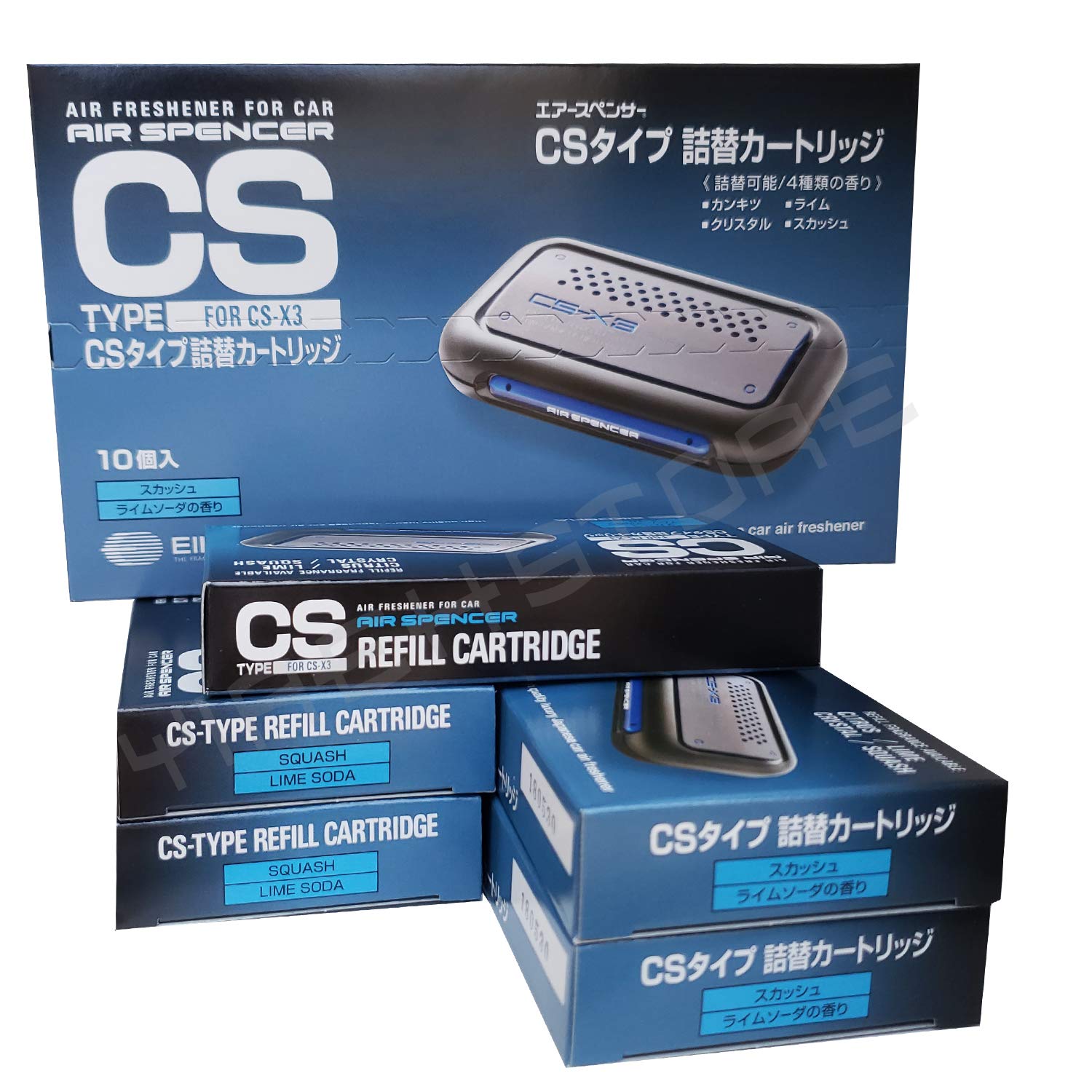 Air Spencer CSX3 Squash Refill Cartridge Air Freshener, 5-Pack, C-10 Model, Refreshing Fragrance