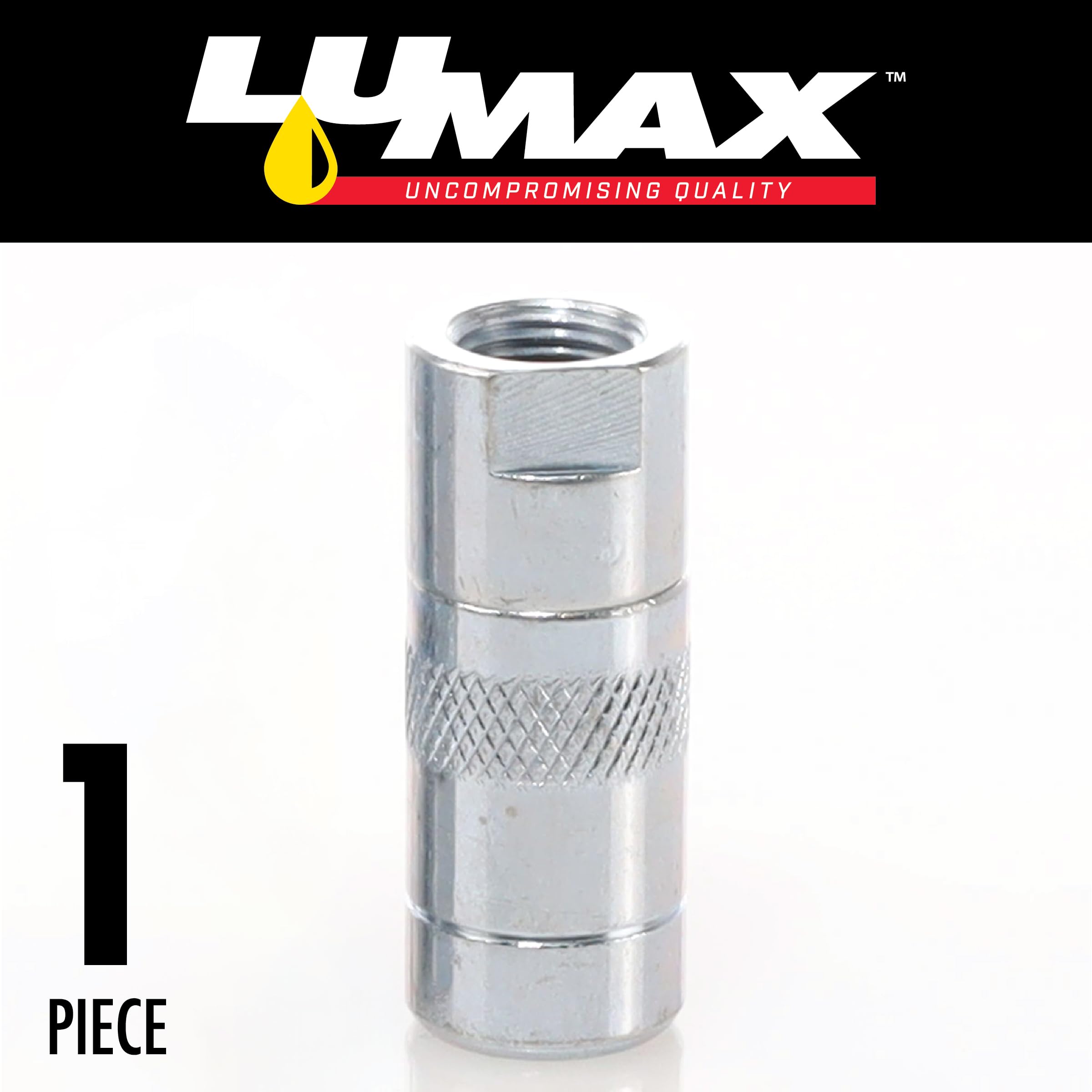 LUMAX LX-1400 Silver Grease Coupler 1/8" NPT with Durable Steel Jaws