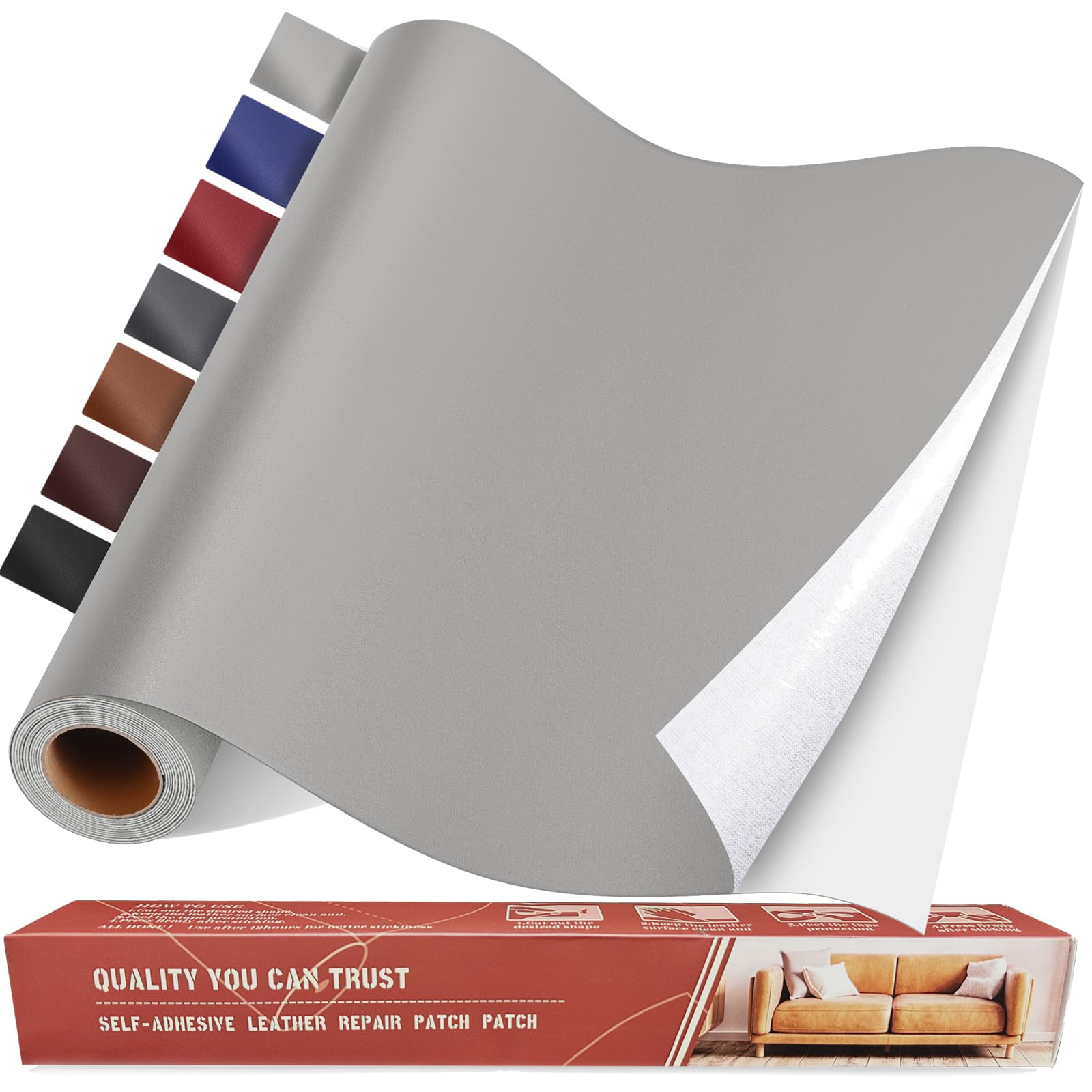 Self Adhesive Leather Repair Patch Kit, 31.4 In X 16 In Large Vinyl Leather Repair Tape For Furniture, Car Seat, Couch, Sofa, Ch