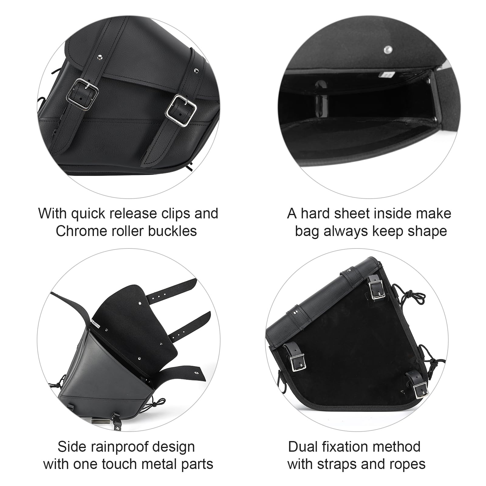 Motorcycle Saddle Bags Synthetic Leather Motorcycle Solo Swing Arm Bag For Softails Sportsters Choppers Waterproof Side Bags For