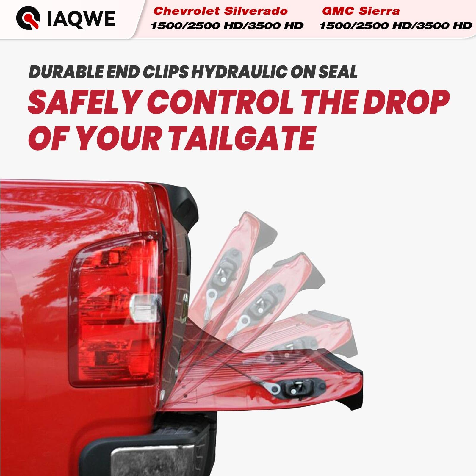 Iaqwe 43102 Truck Tailgate Assist Shock Compatible With 2007-2018 Chevy Silverado / 2007-2018 Gmc Sierra1500 2500Hd 3500Hd (Prov