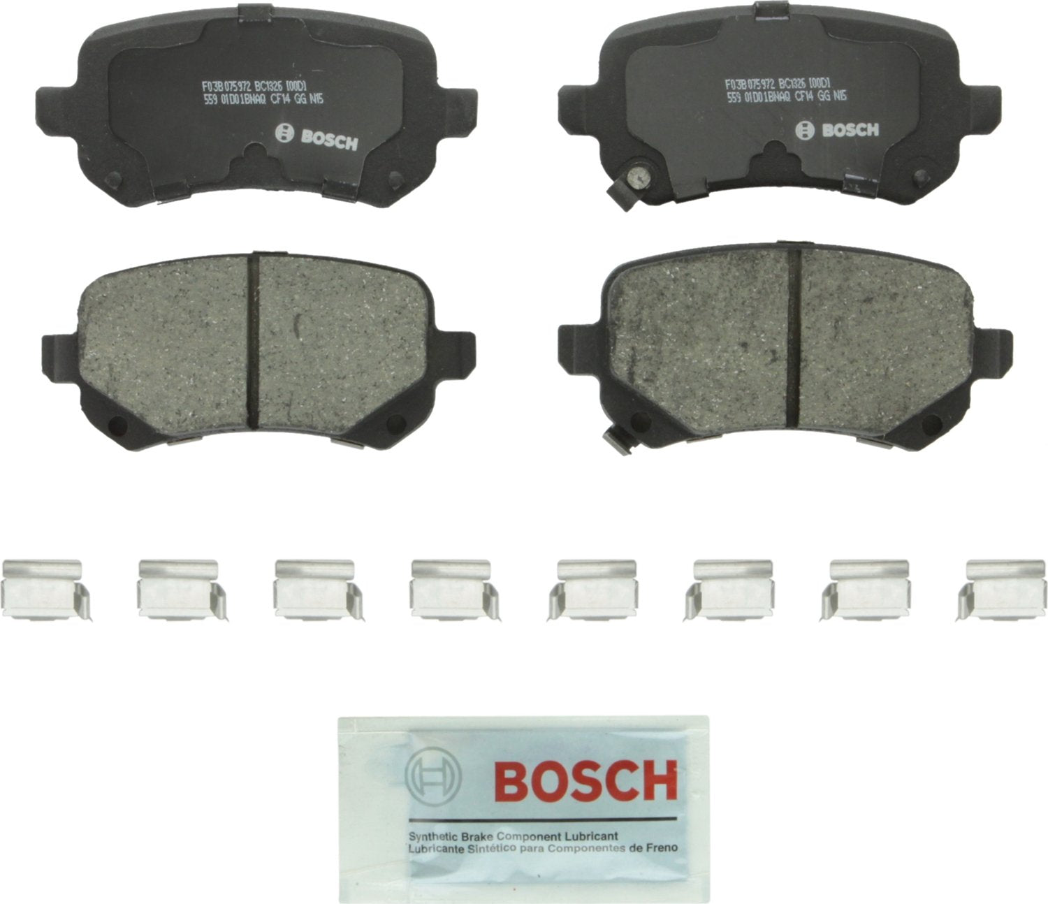 BOSCH BC1326 QuietCast Premium Ceramic Disc Brake Pad Set - Compatible with Select Chrysler Town & Country; Dodge Grand Caravan,