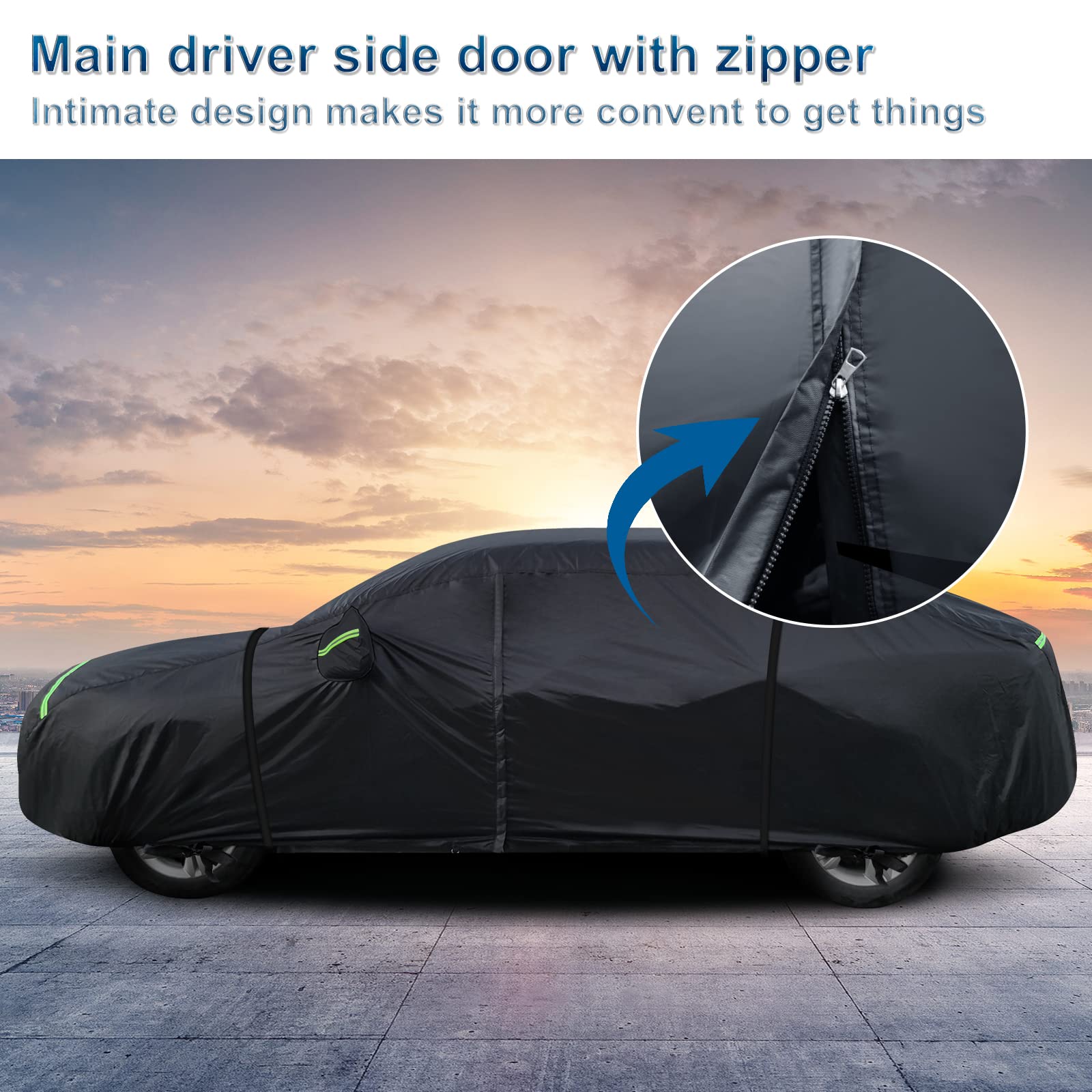 Outdoor Car Cover For Porsche Panamera 2014-2025 Waterproof All Weather Heavy Duty Windproof Protection Full Car Covers With Zip