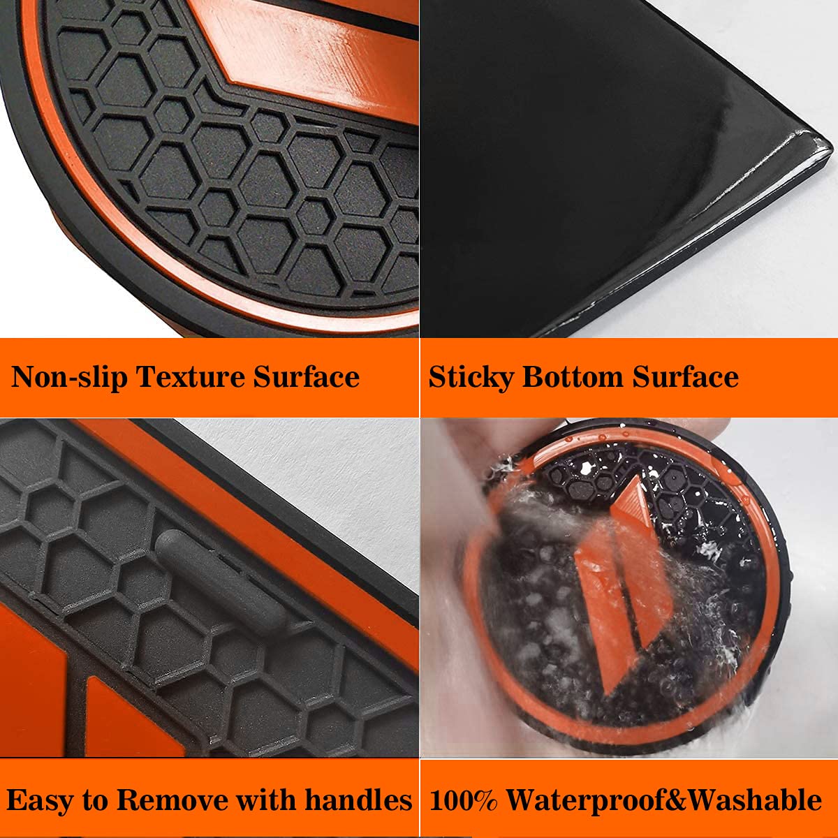 Auprite Non-Slip Rubber Cup Holder Liners for Dodge Challenger 2015-2022, Orange, 11 Pcs, Custom Fit Accessories