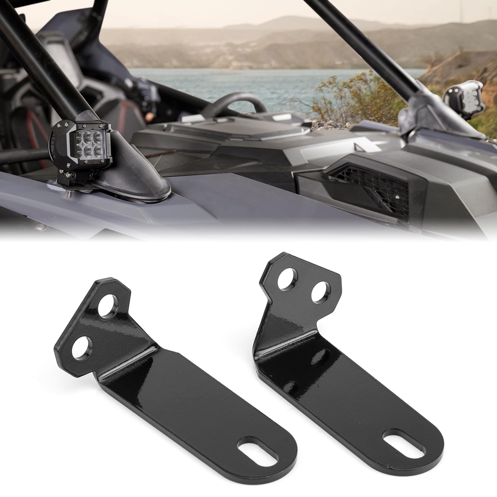 WeiSen 2PCS A Pillar Cube Light Mount Brackets, LED Work Light Mount Plates Compatible with Polaris RZR Pro XP 4 2020-2026