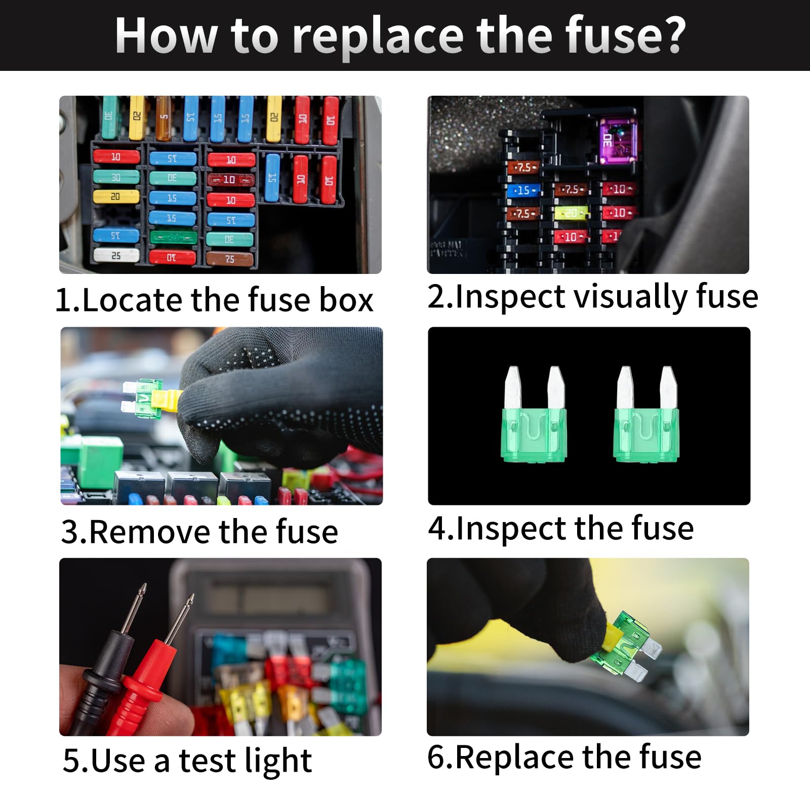 Xjlsgxusg 50Pcs 25Amp Mini Car Fuses, Blade Fuse Assortment Kit For Car, Marine, Truck, Rv Fuse Replacement