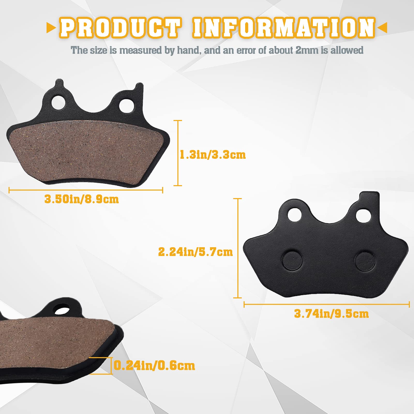 Cyleto Front & Rear Brake Pads for Harley Davidson Softail FLSTCI FLSTC Heritage Classic 2000-2007/Fat Boy/Dyna Electra Glide/Sp