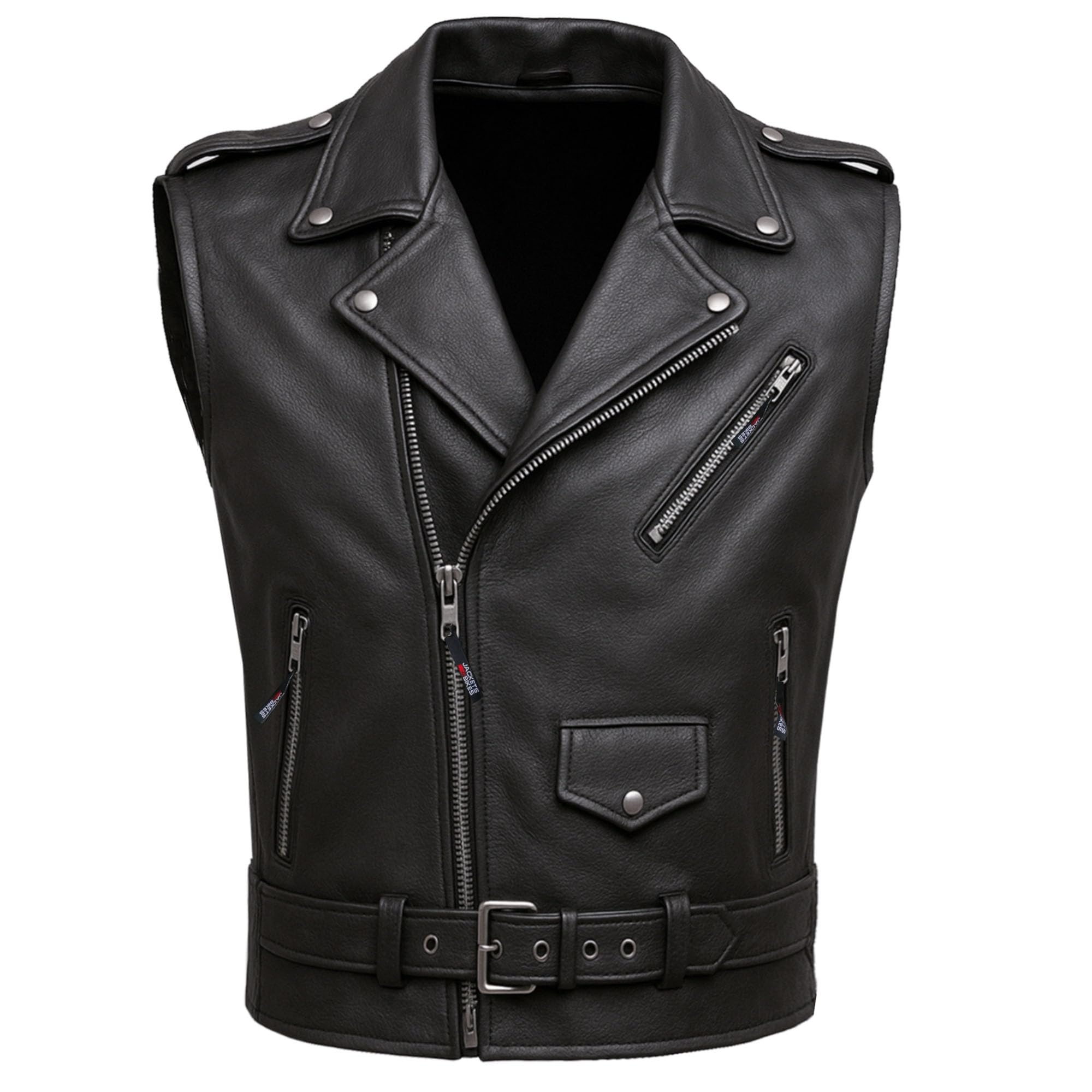 Men'S Classic Cowhide Leather Motorcycle Biker Vest Concealed Carry Gun Pockets Stylish Vintage Club Riding Cruiser Touring Fash