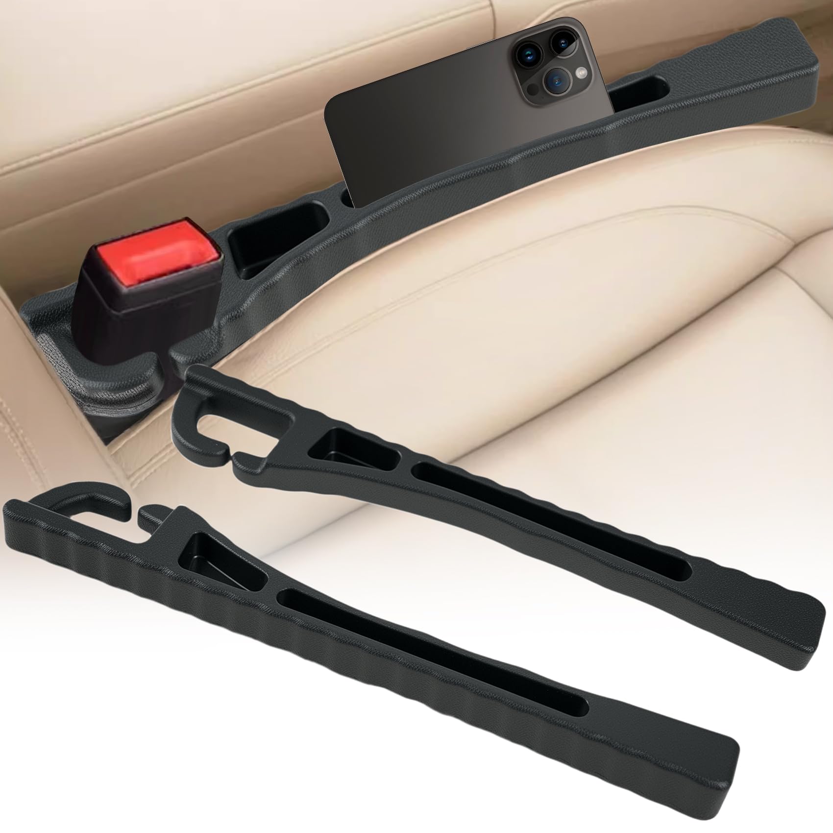 PARAROSE 2PCS Car Seat Gap Filler, Seat Gap Filler for Cars SUV Trucks, Car Essentials, Effectively Prevent Things from Falling 