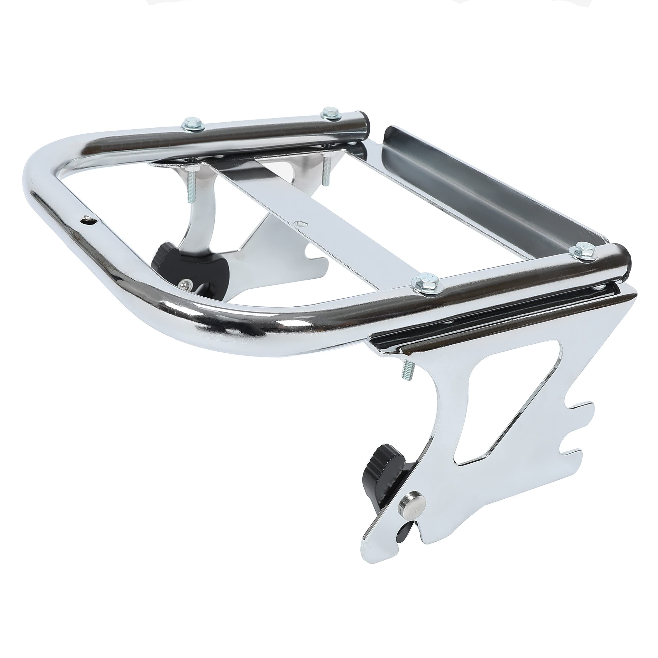 ECOTRIC Detachable Two Up Tour Pack Luggage Rack with Docking Kit, Chrome, HD-16-Z1, Compatible with 1997-2008 Harley Touring Models