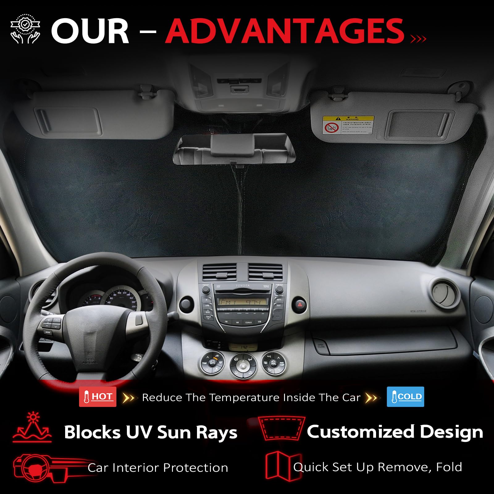 Kayzt Windshield Sun Shade For 2025 Su-Baru Forester Foldable Sunshade Front Window Custom Fit Car Accessories