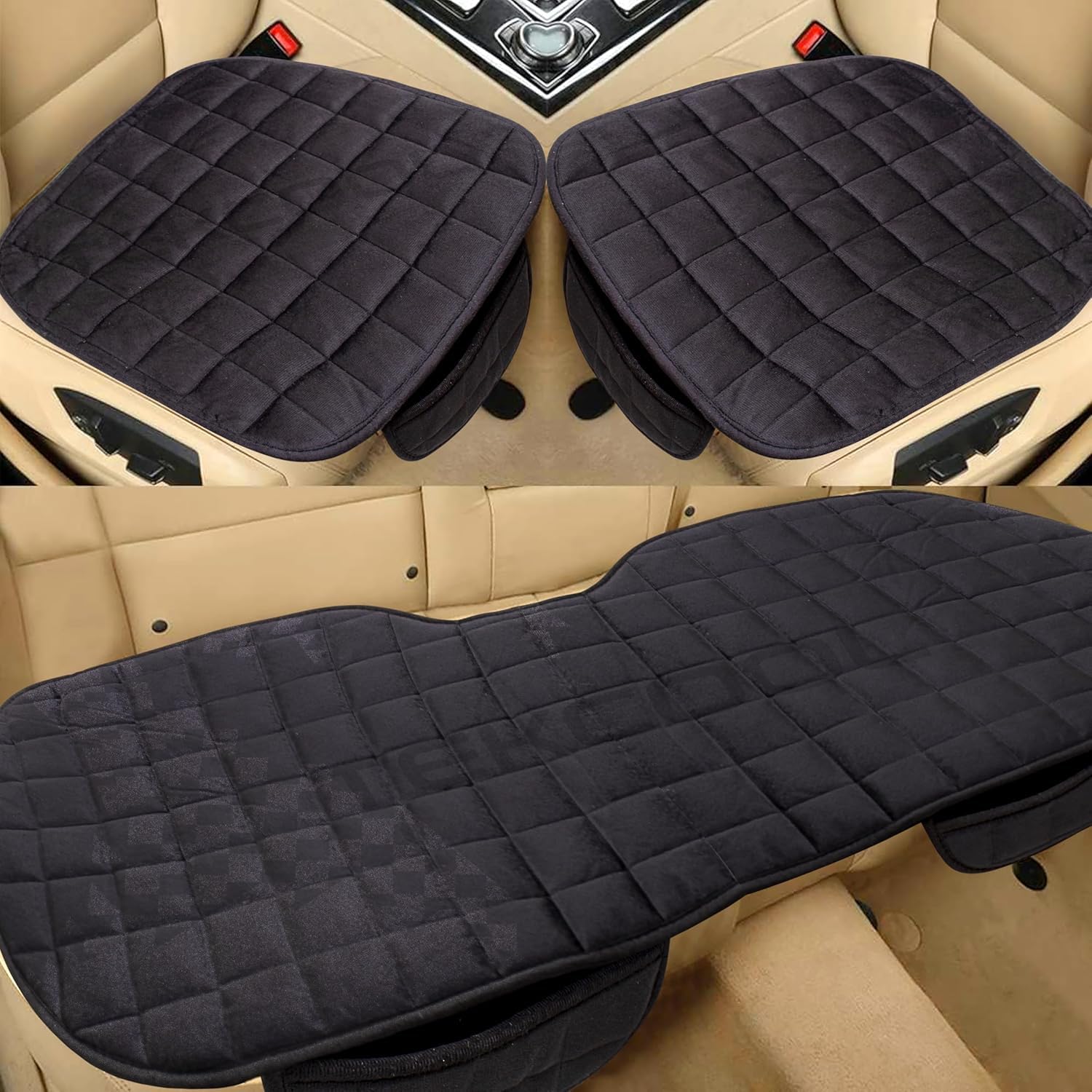 TEKCOOL Comfortable UltraSoft Memory Foam Car Seat Cushion Cover with NonSlip Grip and Storage Pouch  Universal Fit, EasyCar