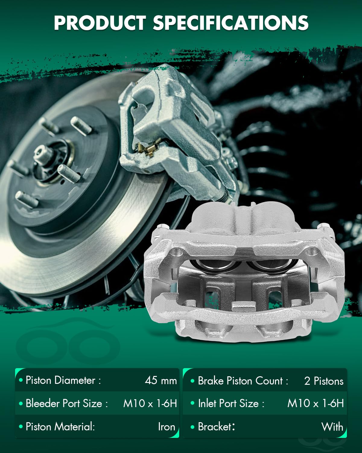 Scitoo 19B2958 Front Left Disc Brake Caliper Assembly W/Bracket For Acura For Rdx,For Honda For Accord Crosstour/For Crosstour/F